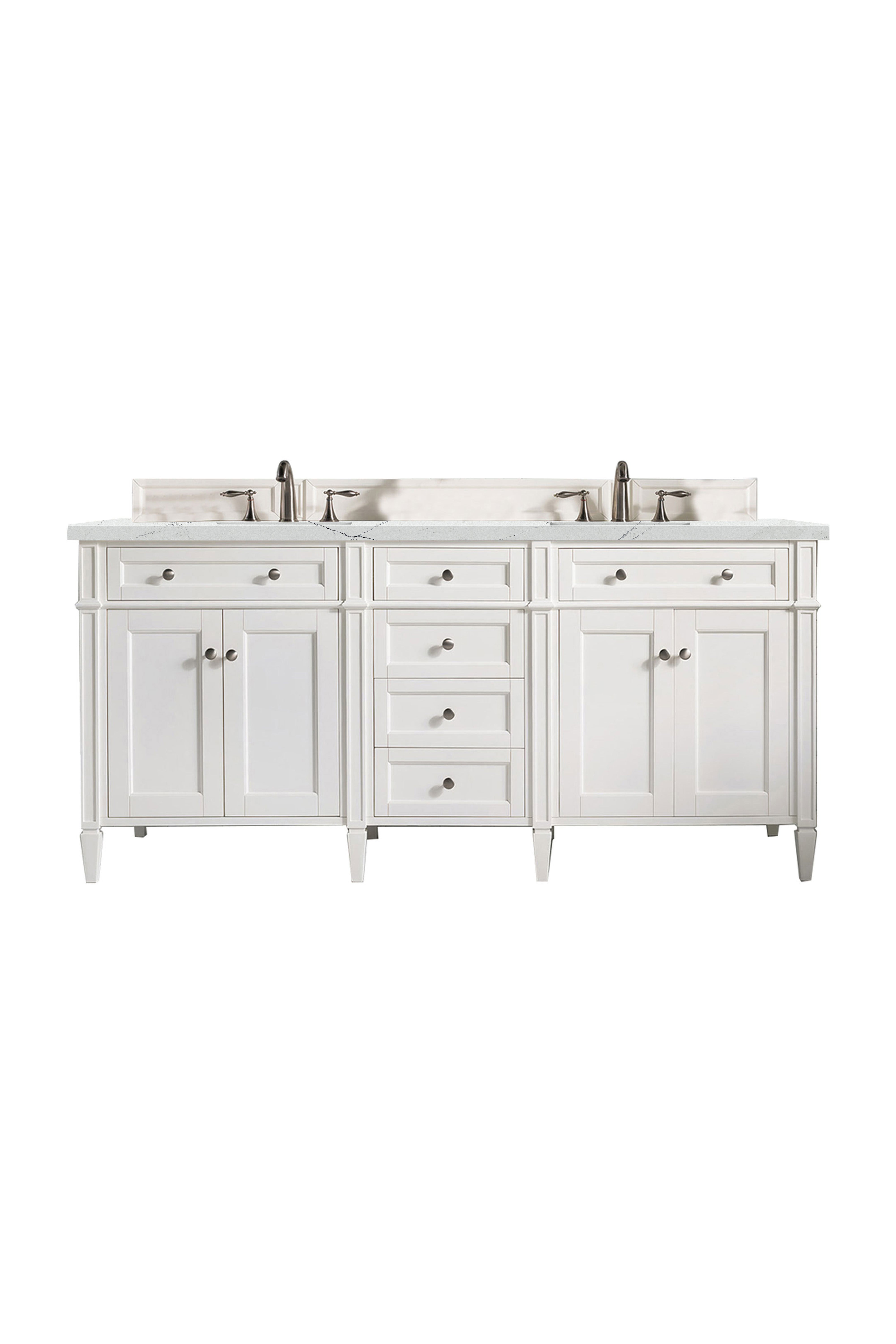 James Martin Vanities Brittany 72" Double Vanity - Bright White