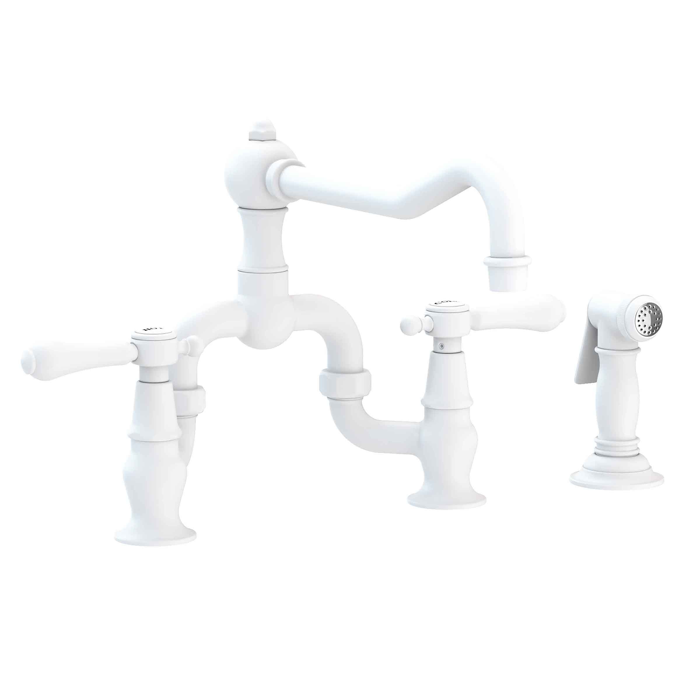 Newport Brass Chesterfield Kitchen Bridge Faucet with Side Spray