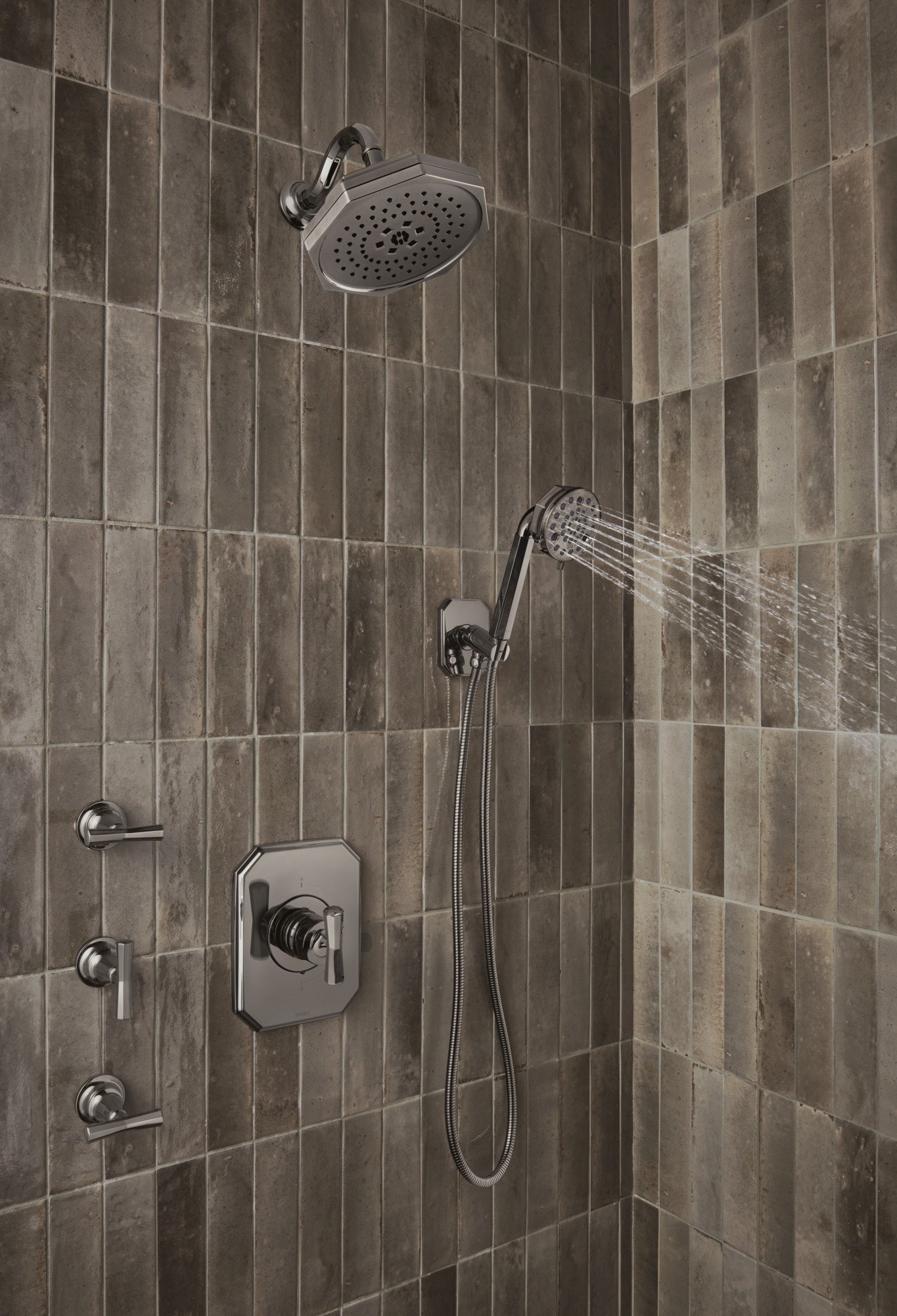 polished nickel hand shower