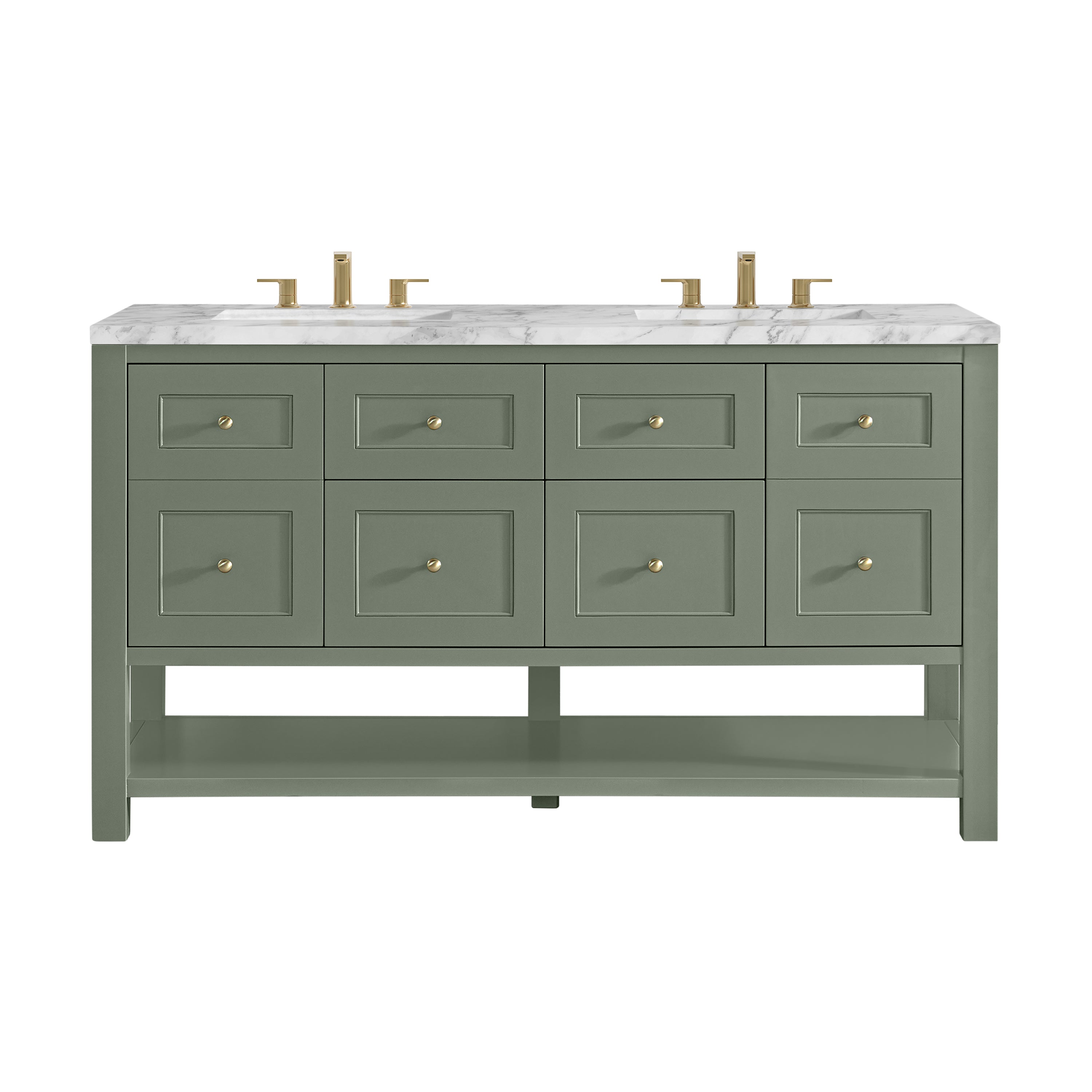 James Martin Vanities Breckenridge 60" Double Vanity - Smokey Celadon