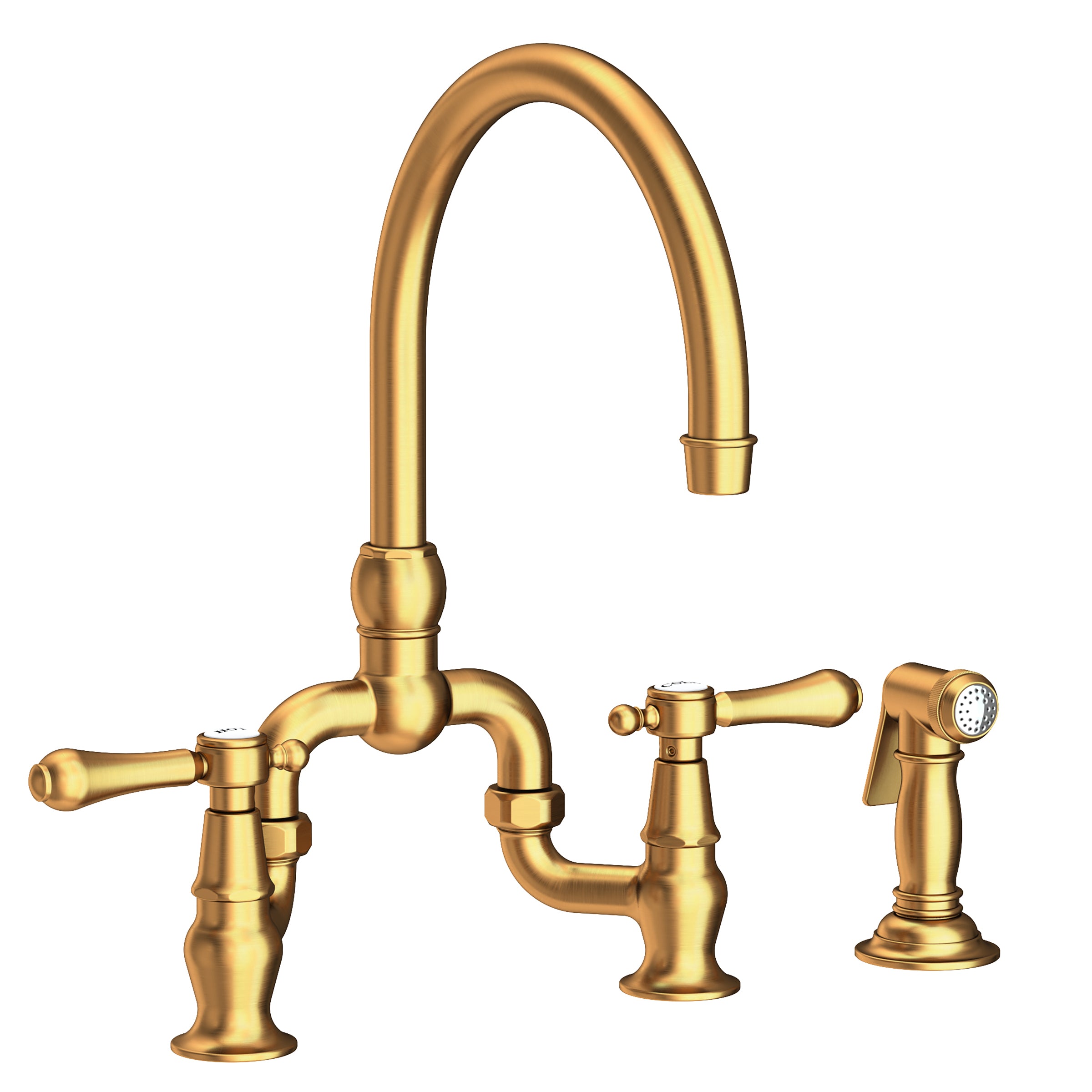 Newport Brass Chesterfield Kitchen Bridge Faucet with Side Spray