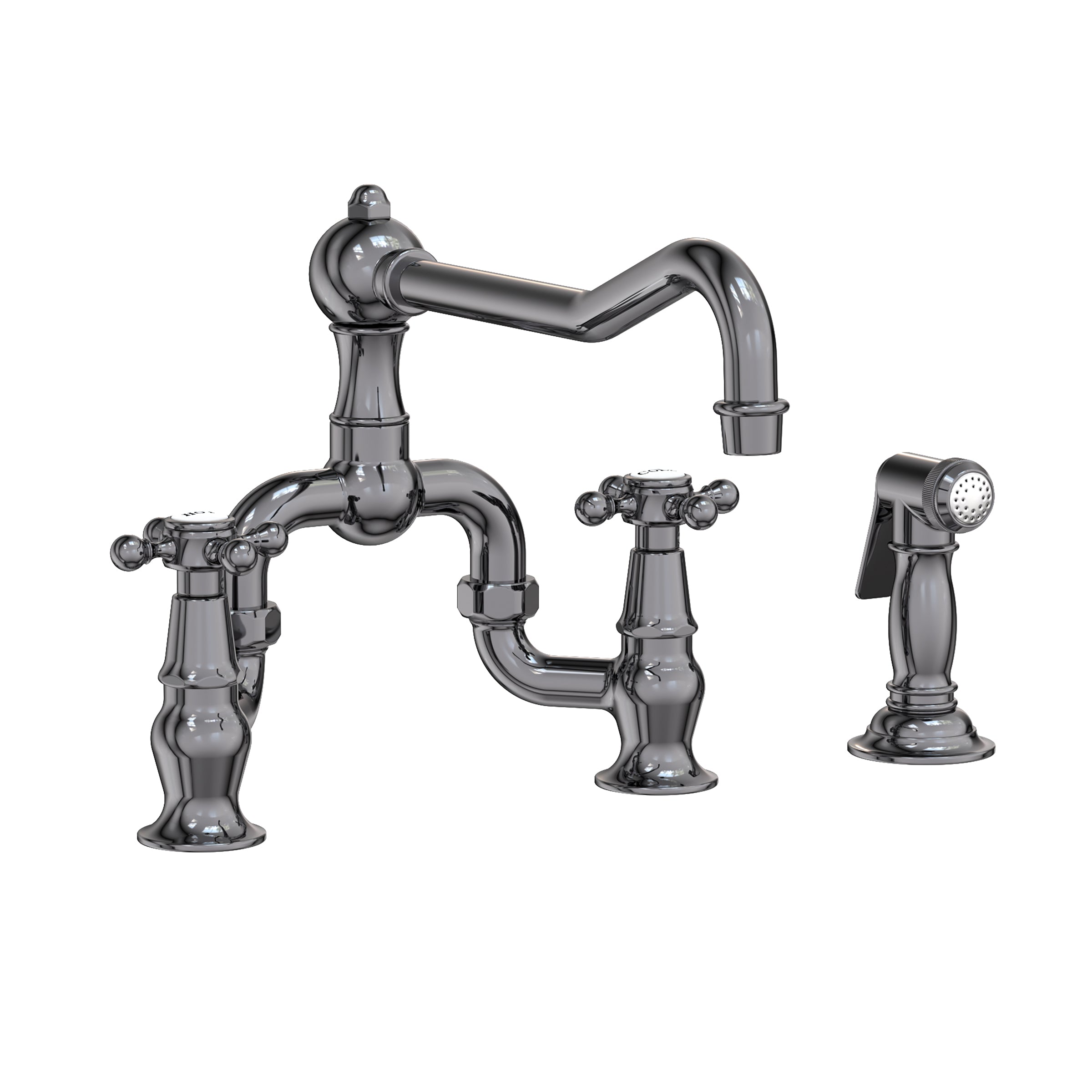 Newport Brass Chesterfield Kitchen Bridge Faucet with Side Spray