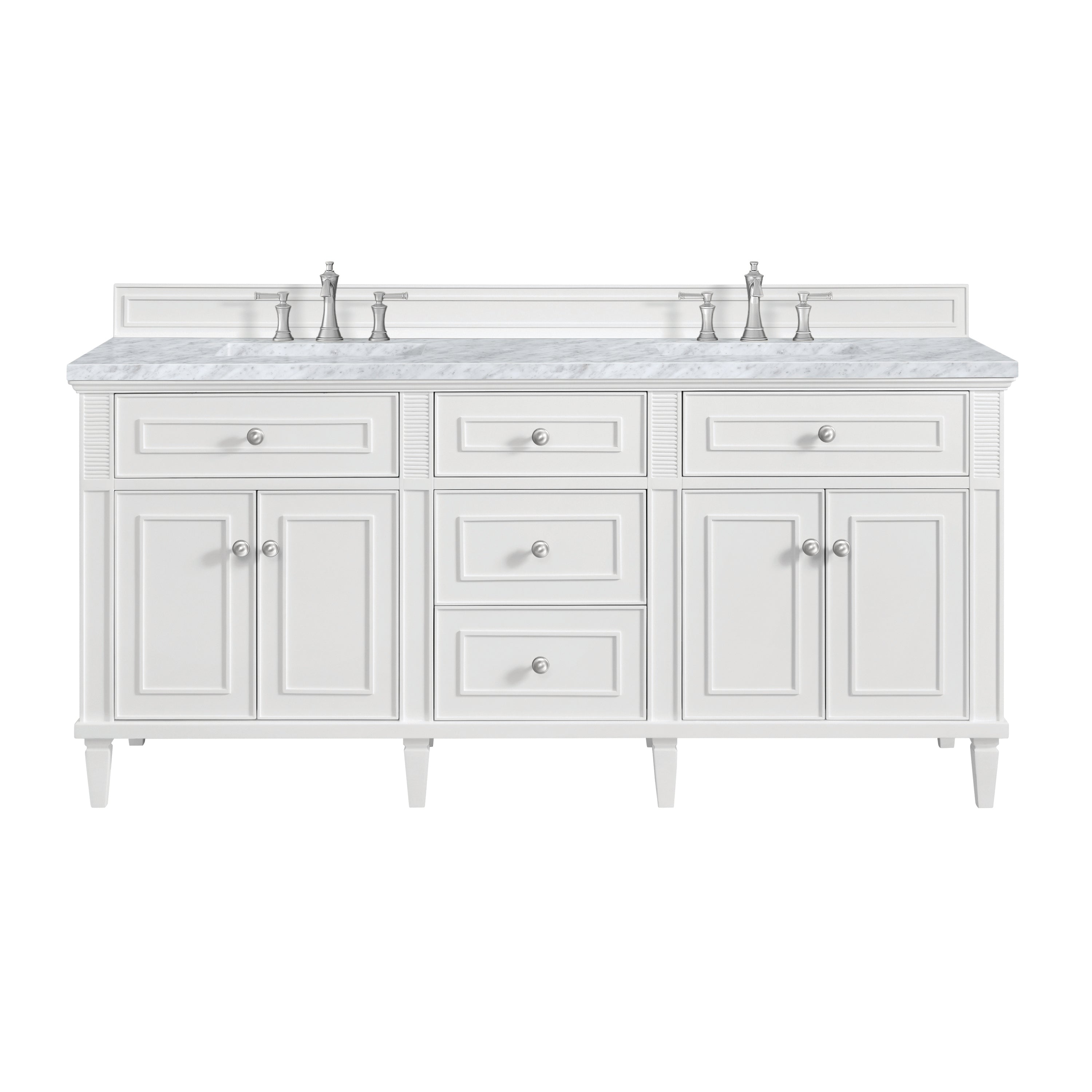 James Martin Vanities Lorelai 72" Double Vanity - Bright White
