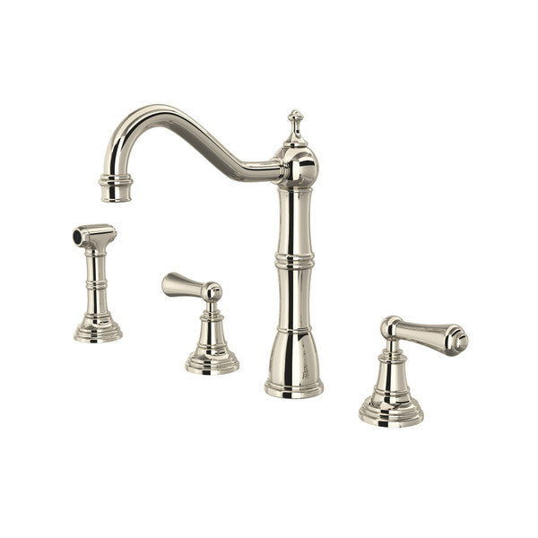 Rohl Edwardian Two Handle Kitchen Faucet with Side Spray
