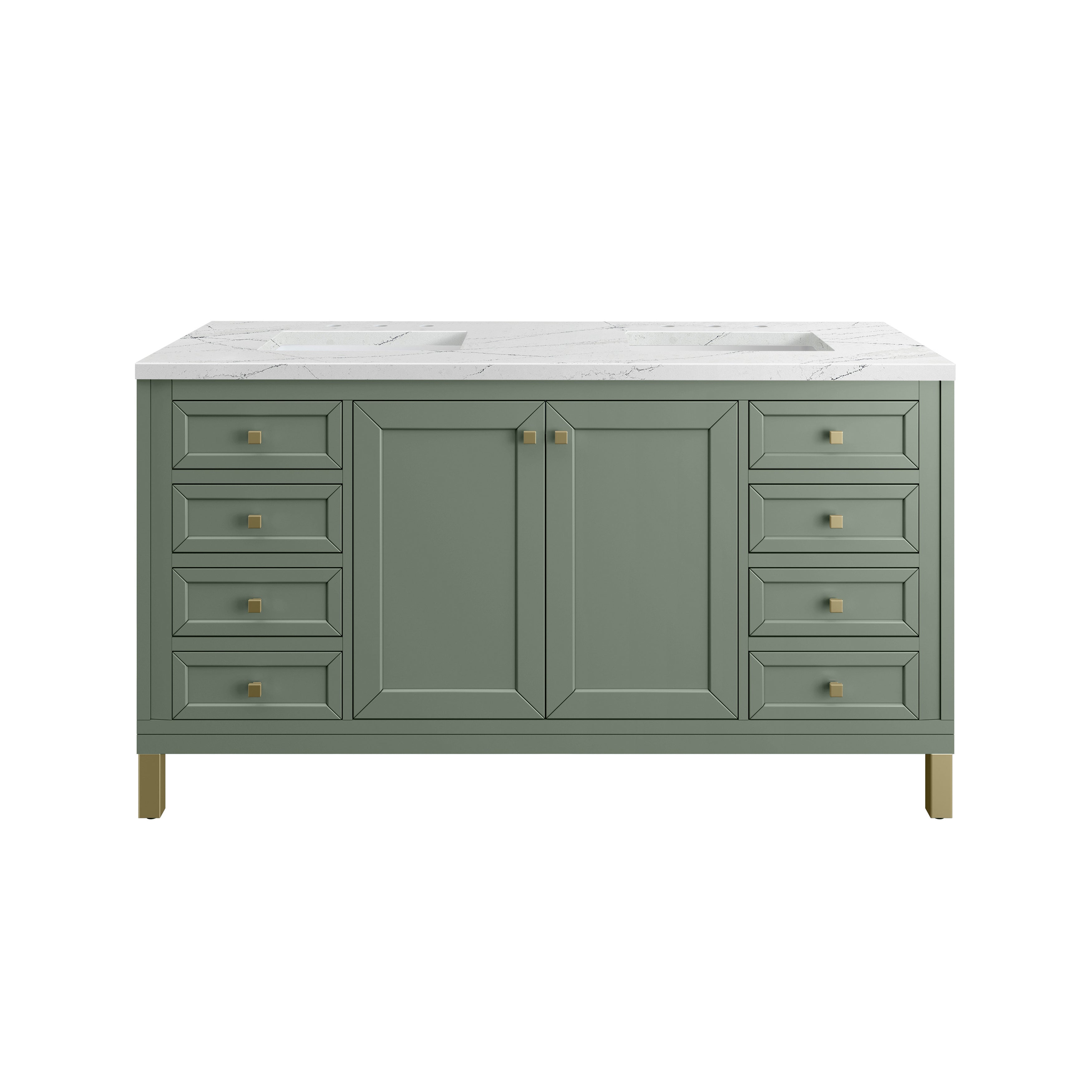 James Martin Vanities Chicago 60" Double Vanity - Smokey Celadon