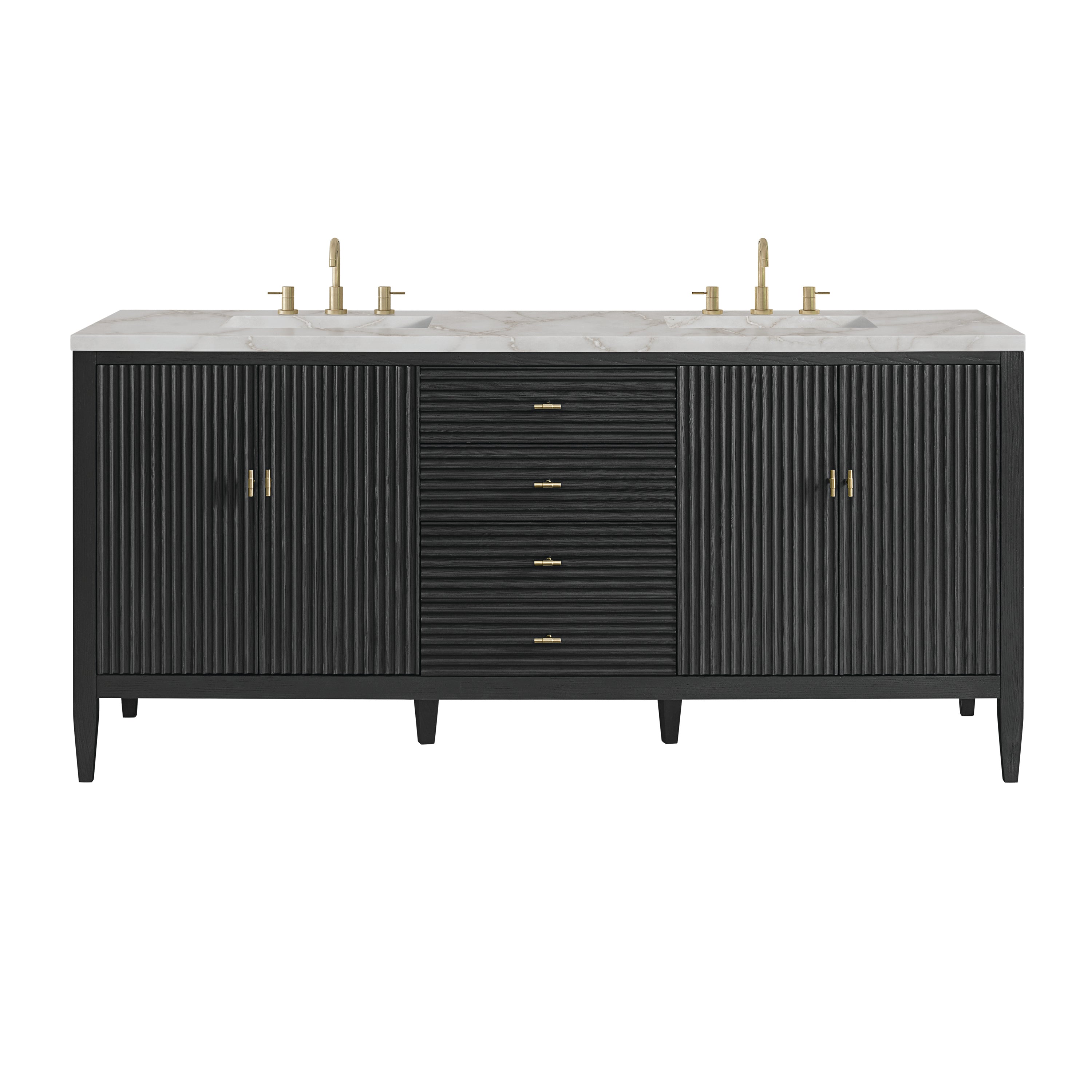 James Martin Vanities Myrrin 72" Double Vanity - Carbon Oak