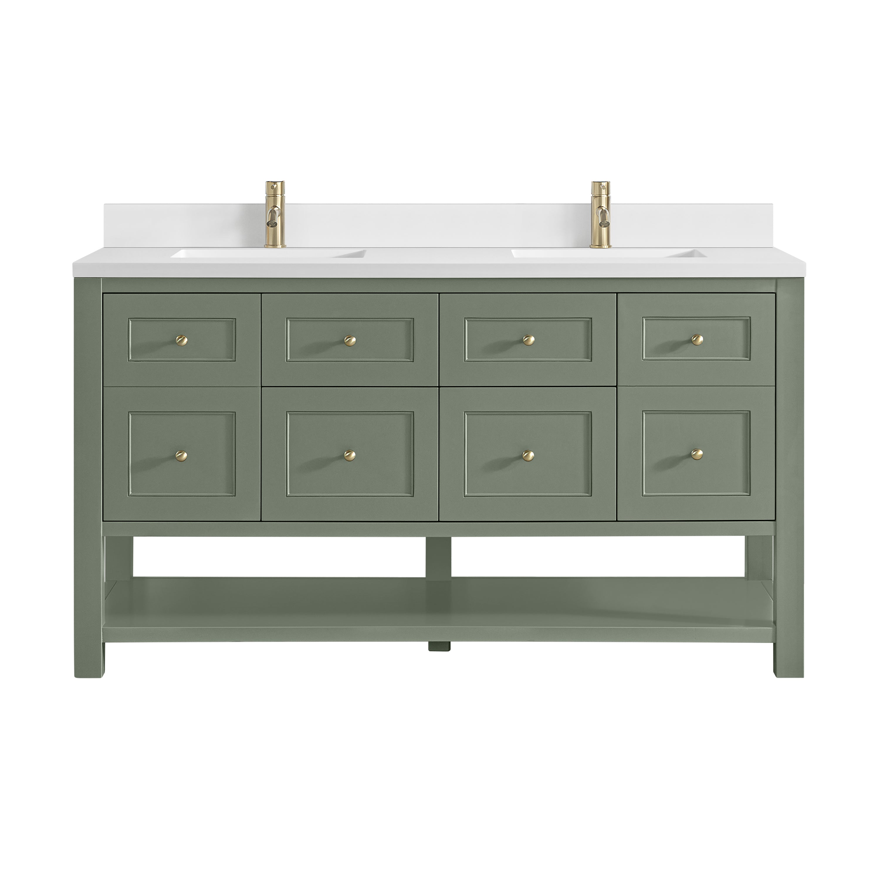 James Martin Vanities Breckenridge 60" Double Vanity - Smokey Celadon