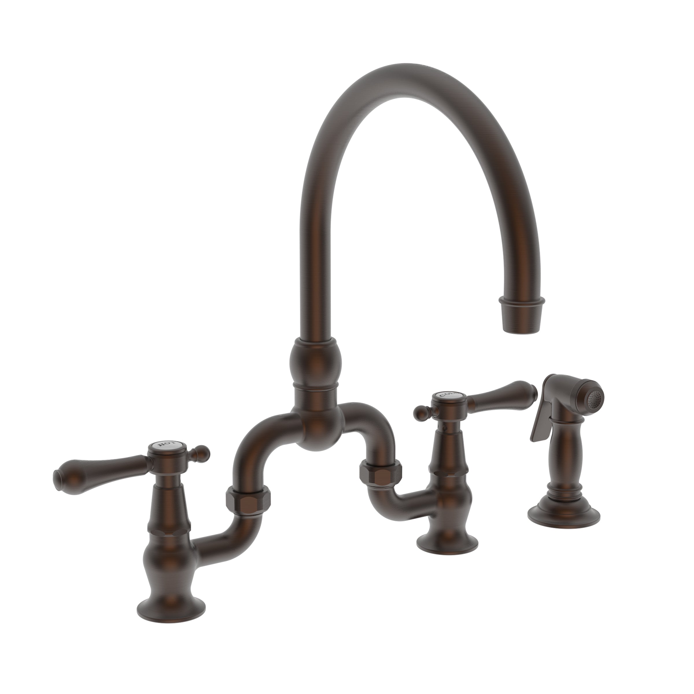 Newport Brass Chesterfield Kitchen Bridge Faucet with Side Spray