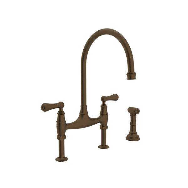 Rohl Georgian Era Bridge Kitchen Faucet with Side Spray