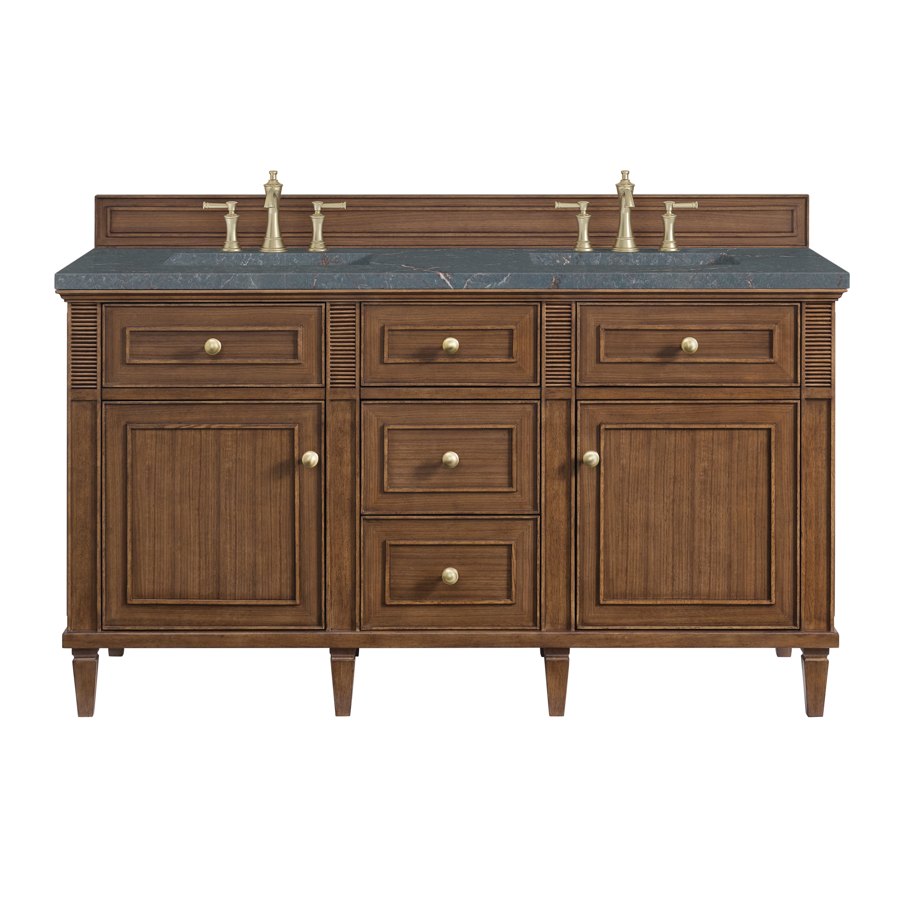 James Martin Vanities Lorelai 60" Double Vanity - Mid-Century Walnut