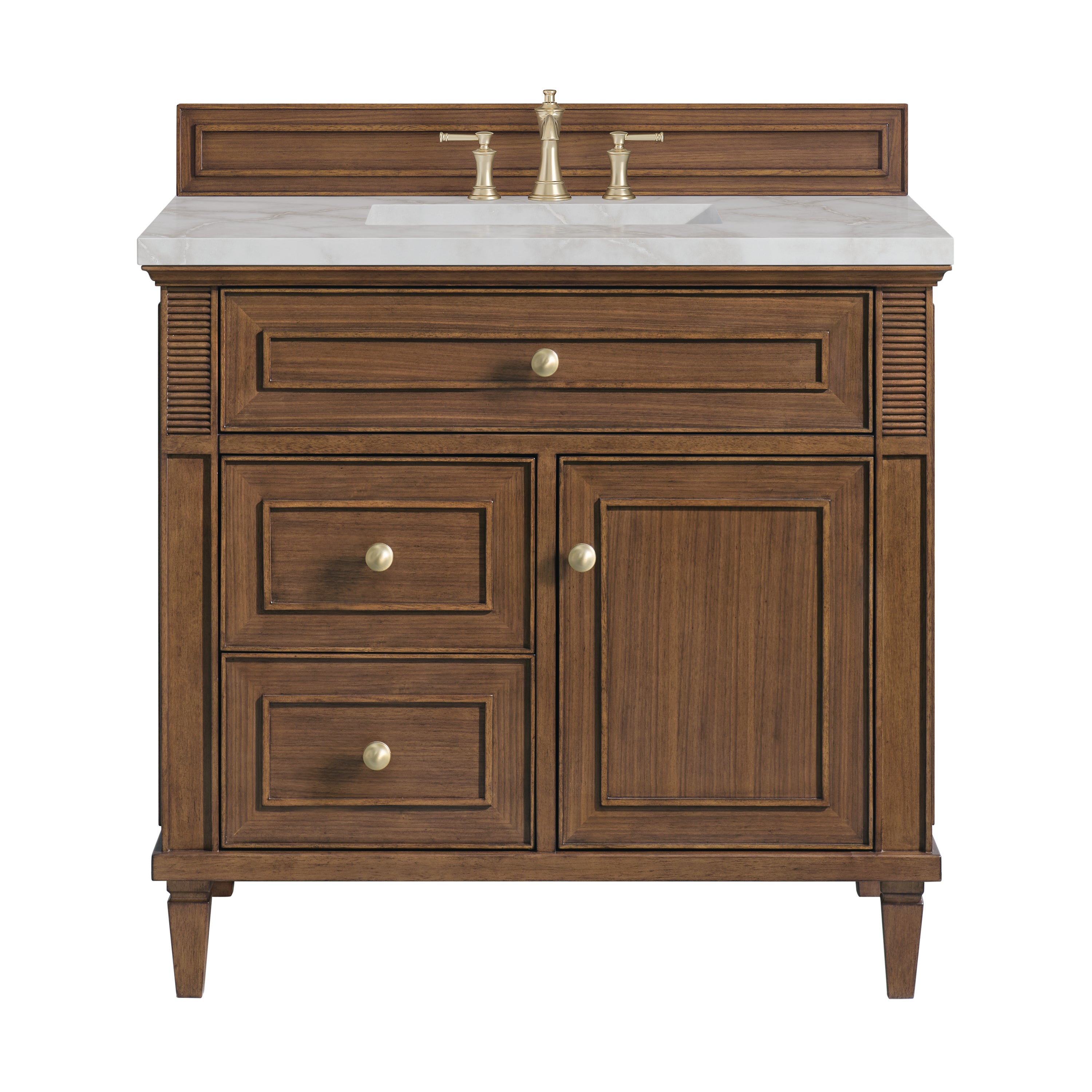 James Martin Vanities Lorelai 36" Single Vanity - Mid-Century Walnut