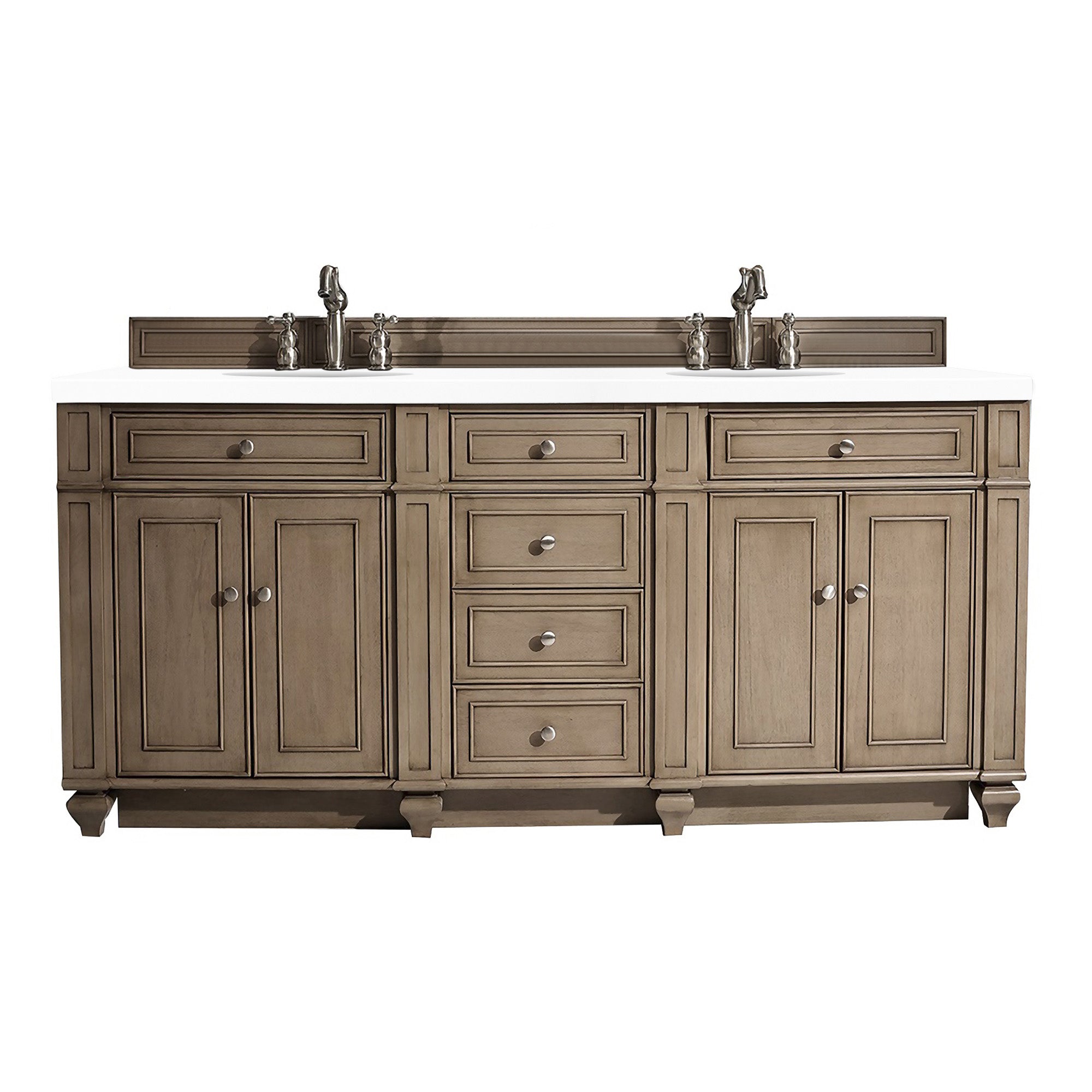 James Martin Vanities Bristol 72" Double Vanity - Whitewashed Walnut