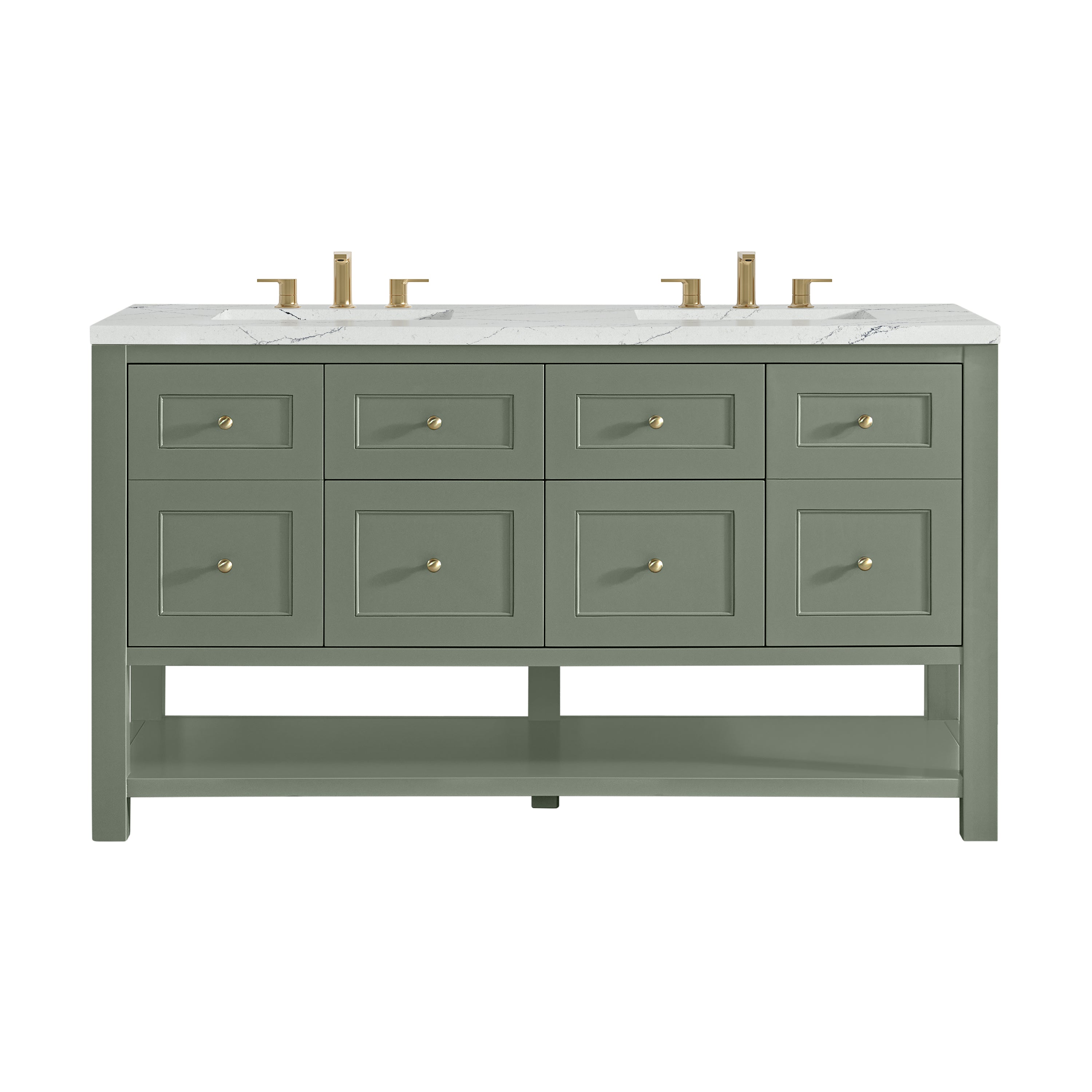 James Martin Vanities Breckenridge 60" Double Vanity - Smokey Celadon