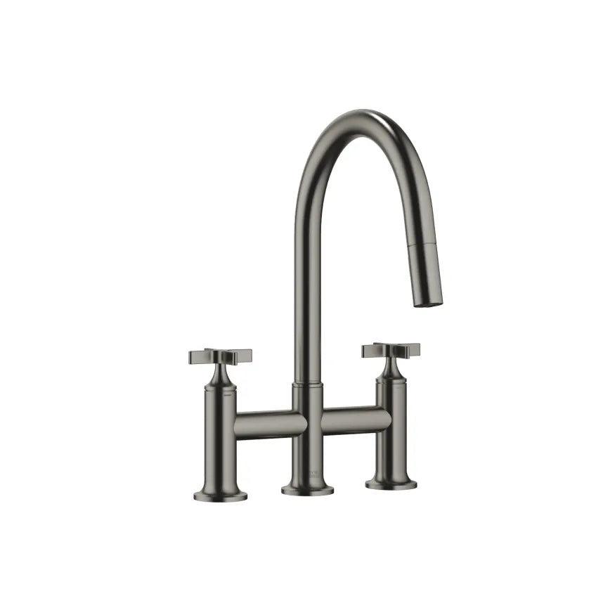 Dornbracht VAIA Three-Hole Bridge Mixer Pull-Down with Spray Function