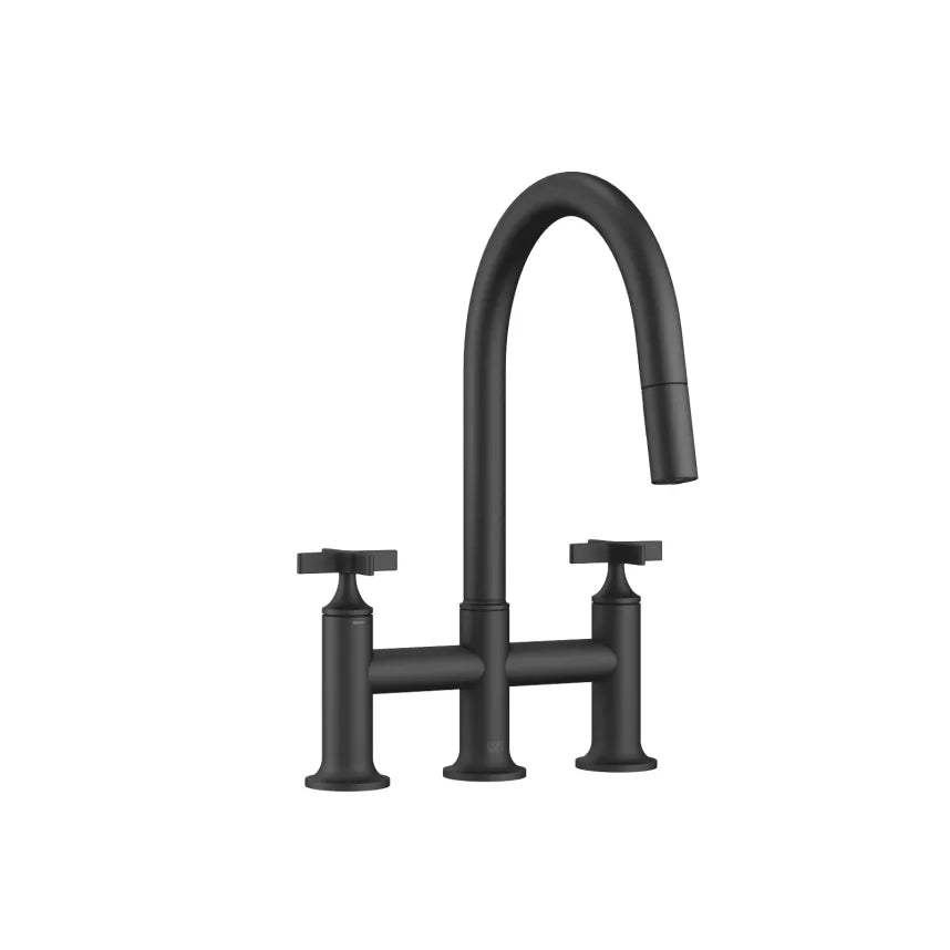 Dornbracht VAIA Three-Hole Bridge Mixer Pull-Down with Spray Function
