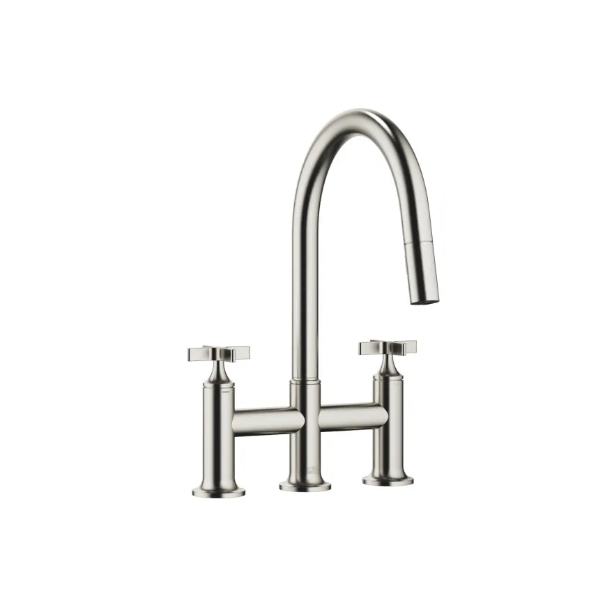 Dornbracht VAIA Three-Hole Bridge Mixer Pull-Down with Spray Function