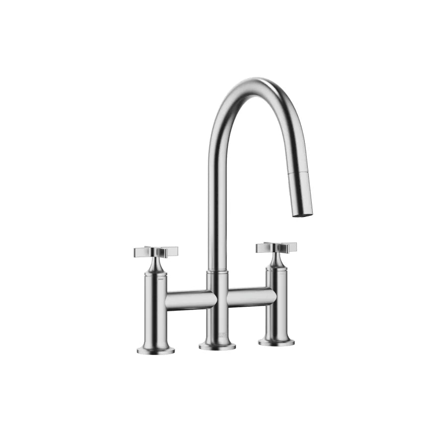 Dornbracht VAIA Three-Hole Bridge Mixer Pull-Down with Spray Function