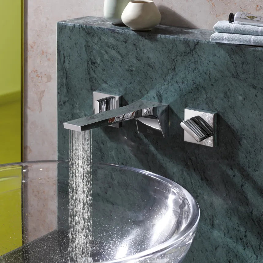 chrome lavatory spout