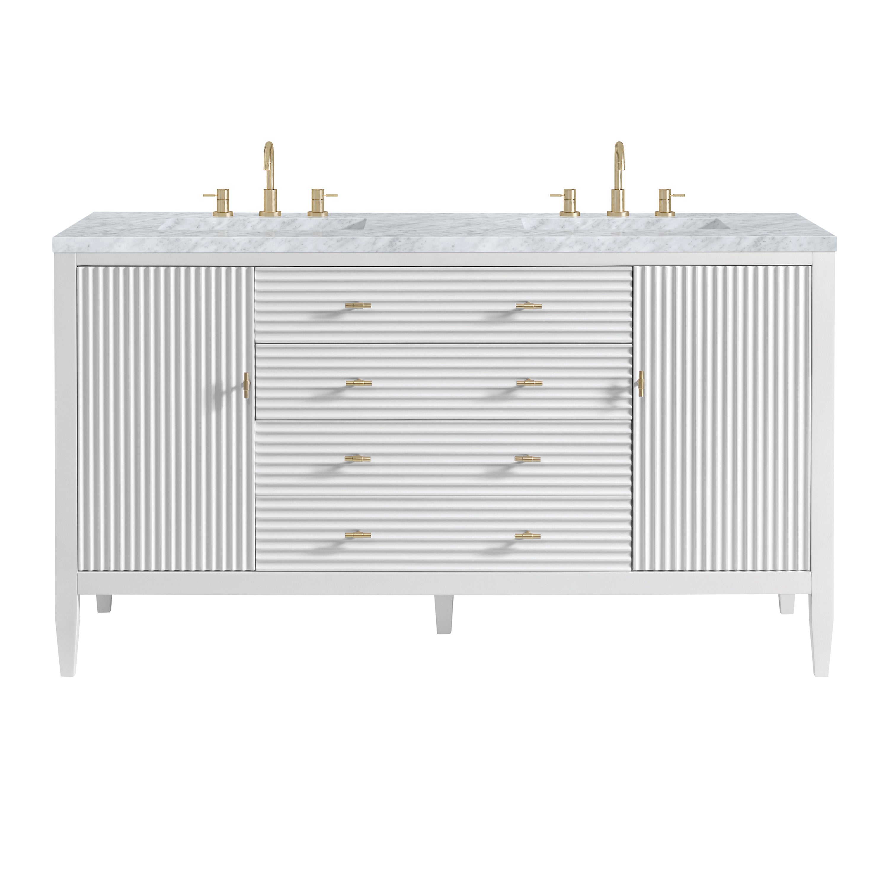 James Martin Vanities Myrrin 60" Double Vanity - Bright White