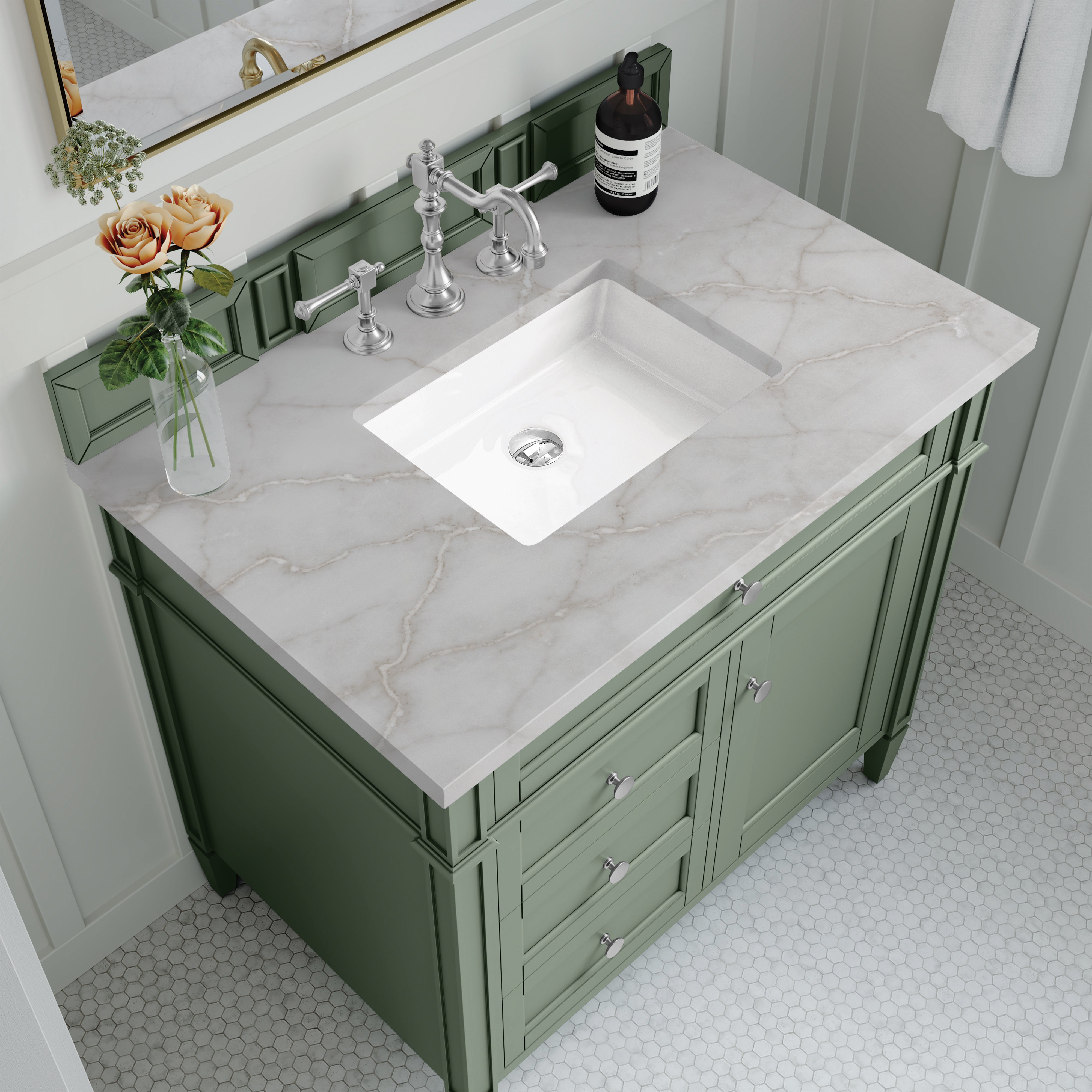 victorian silver top vanity