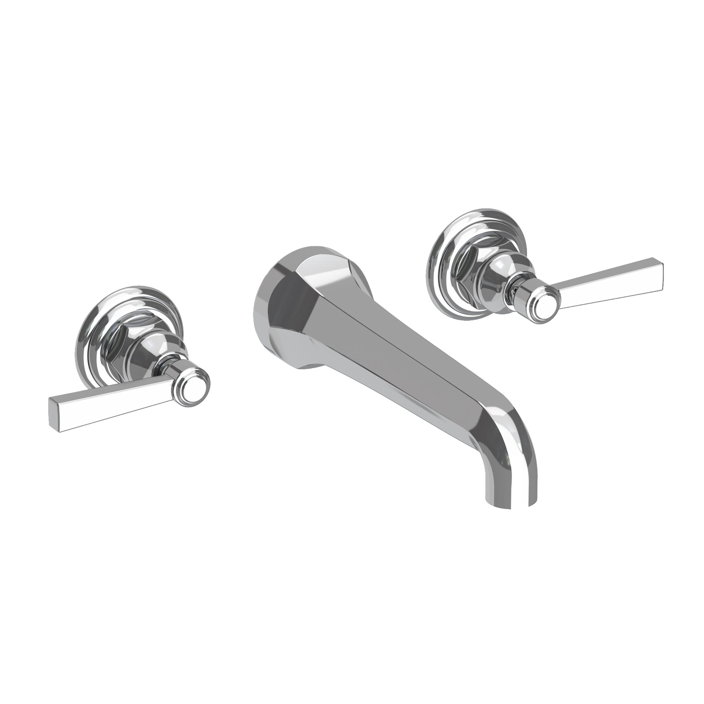 polished chrome lavatory faucet