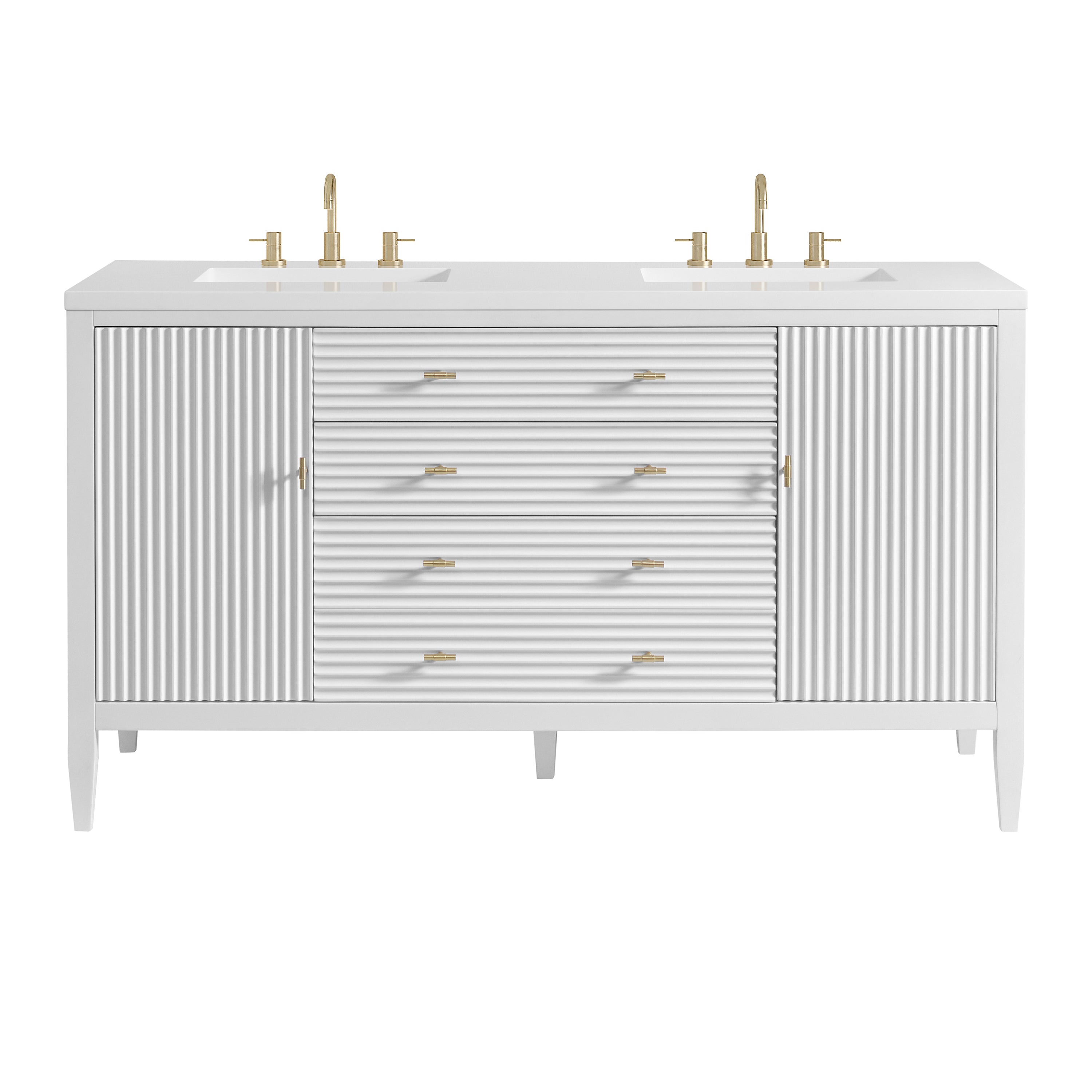 James Martin Vanities Myrrin 60" Double Vanity - Bright White