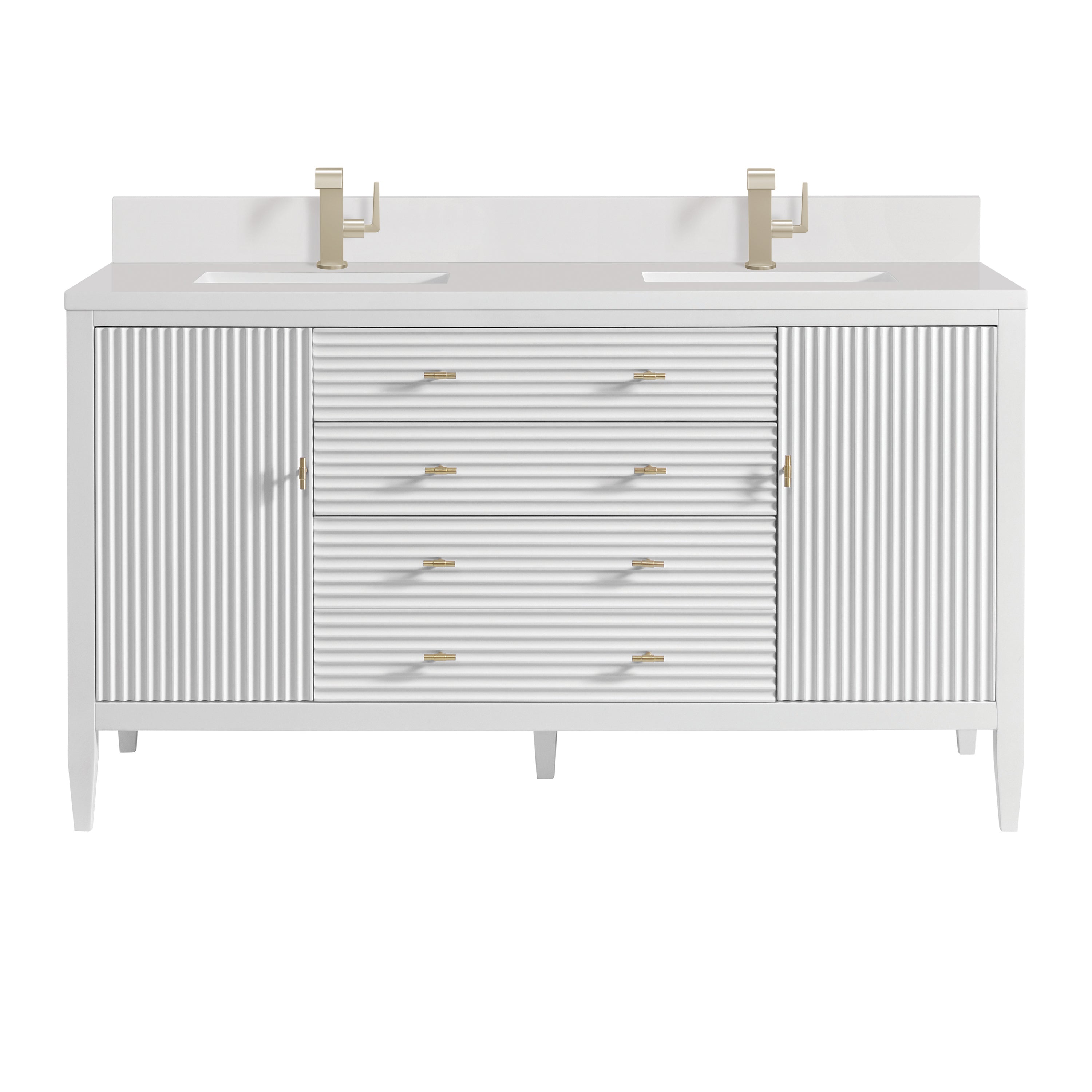 James Martin Vanities Myrrin 60" Double Vanity - Bright White