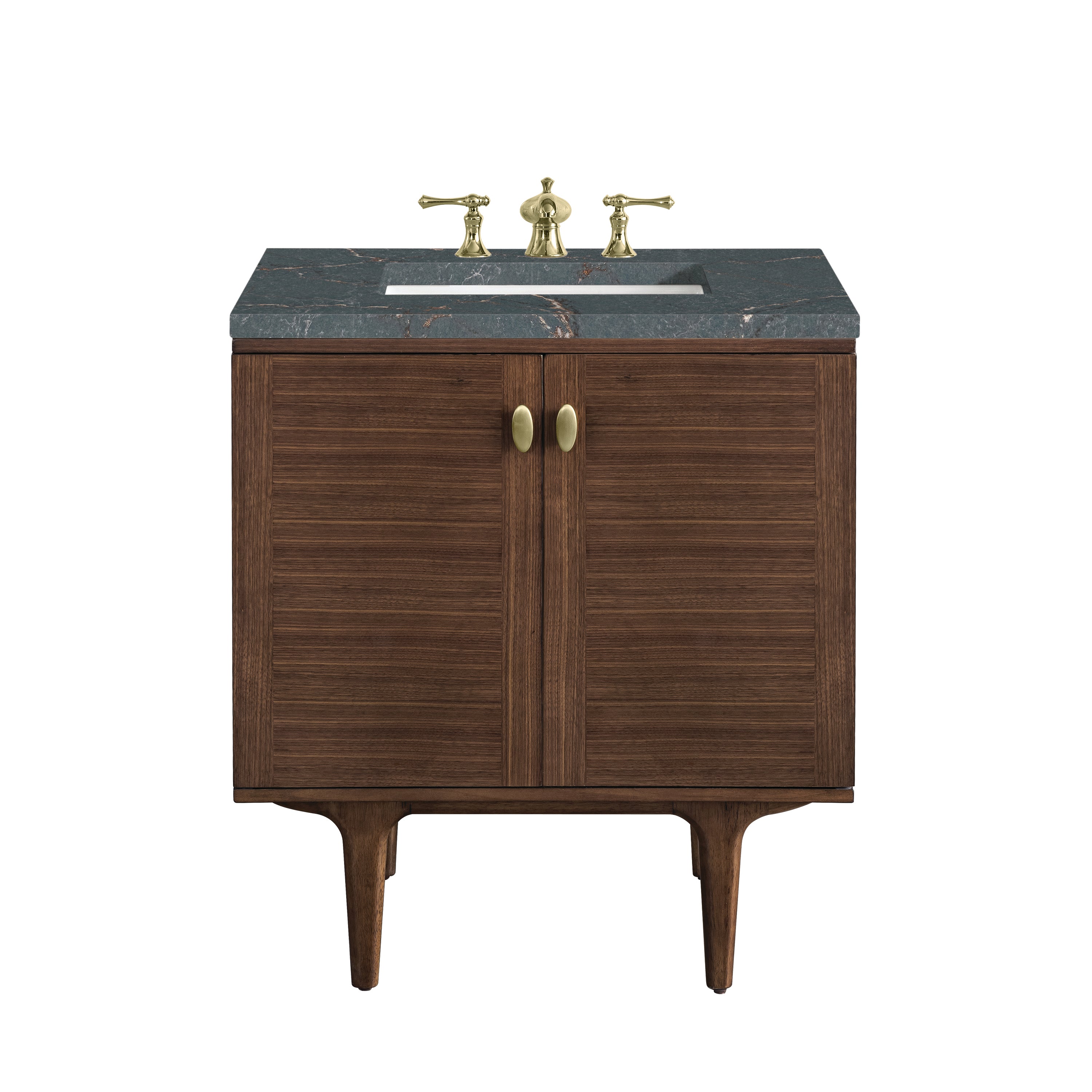 James Martin Vanities Amberly 30" Single Vanity - Mid-Century Walnut