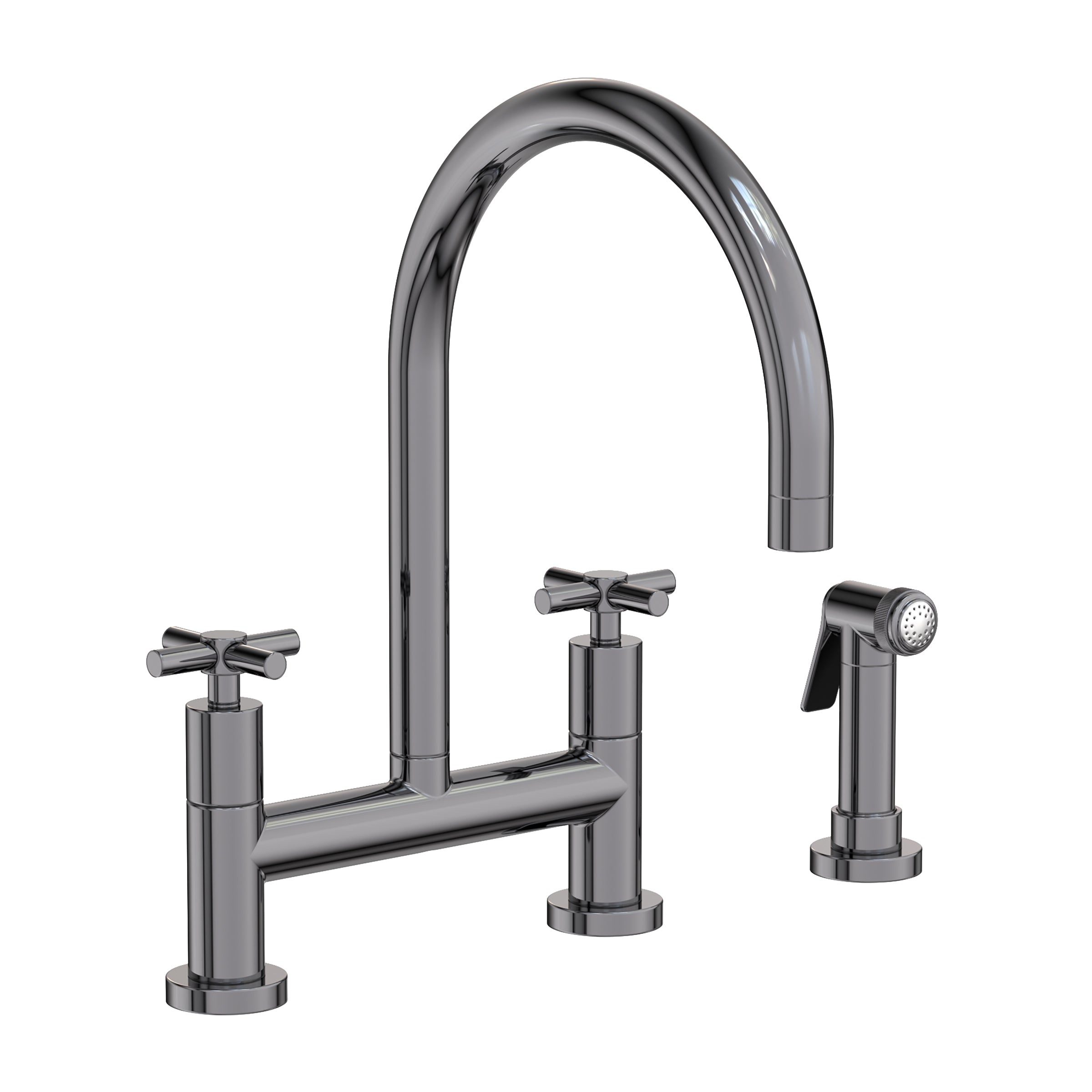 Newport Brass East Linear Kitchen Bridge Faucet with Side Spray