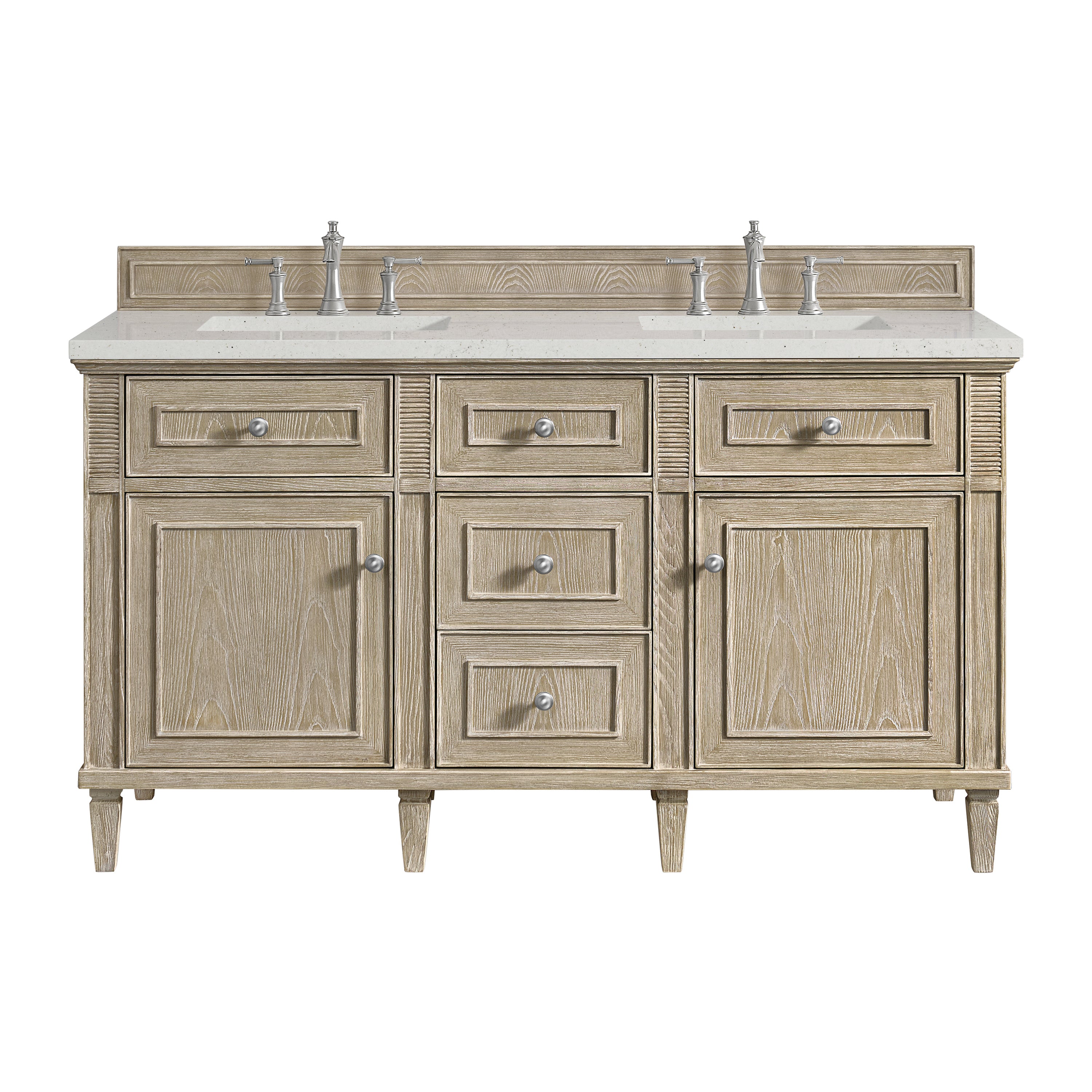 James Martin Vanities Lorelai 60" Double Vanity - Whitewashed Oak