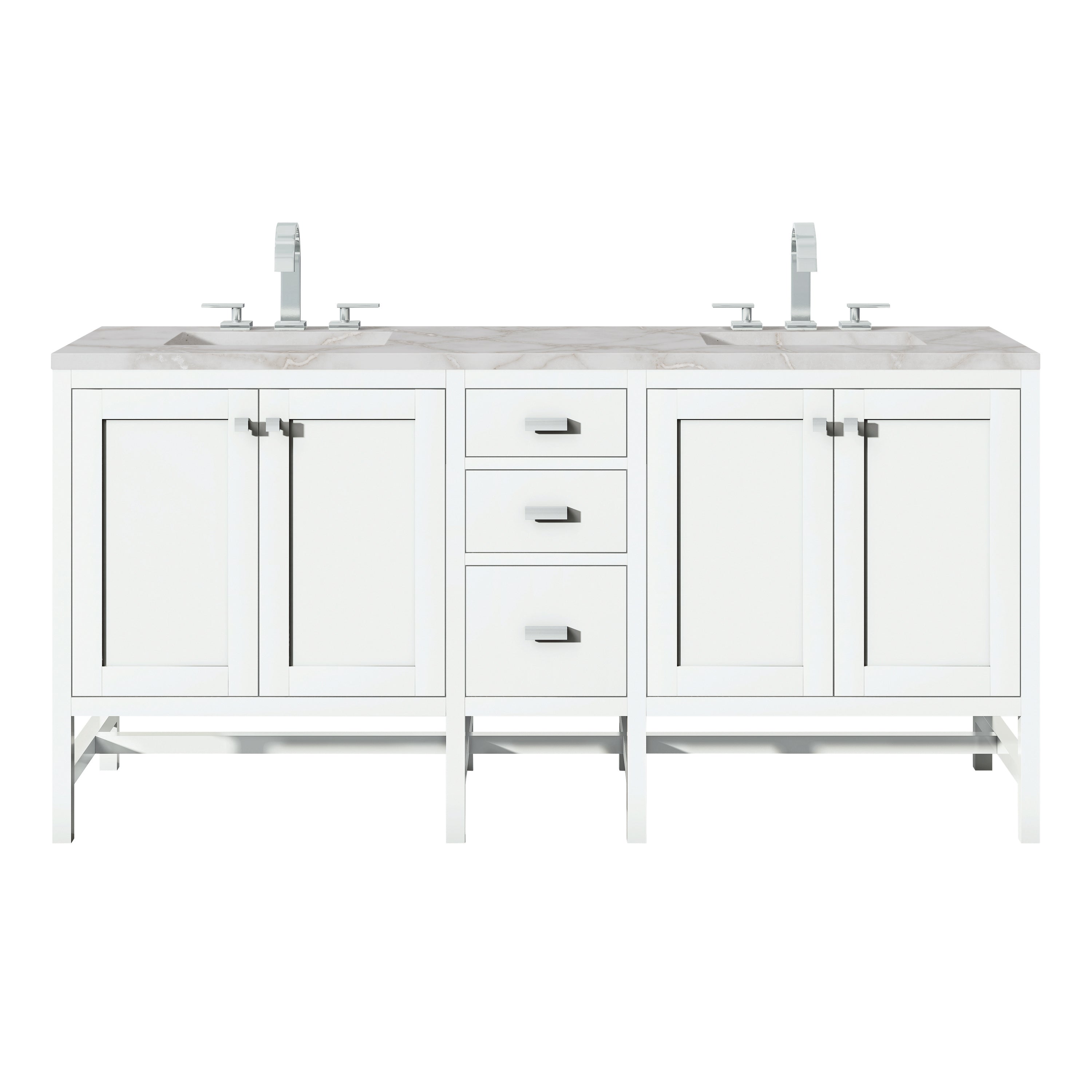 James Martin Vanities Addison 72" Double Vanity - Glossy White