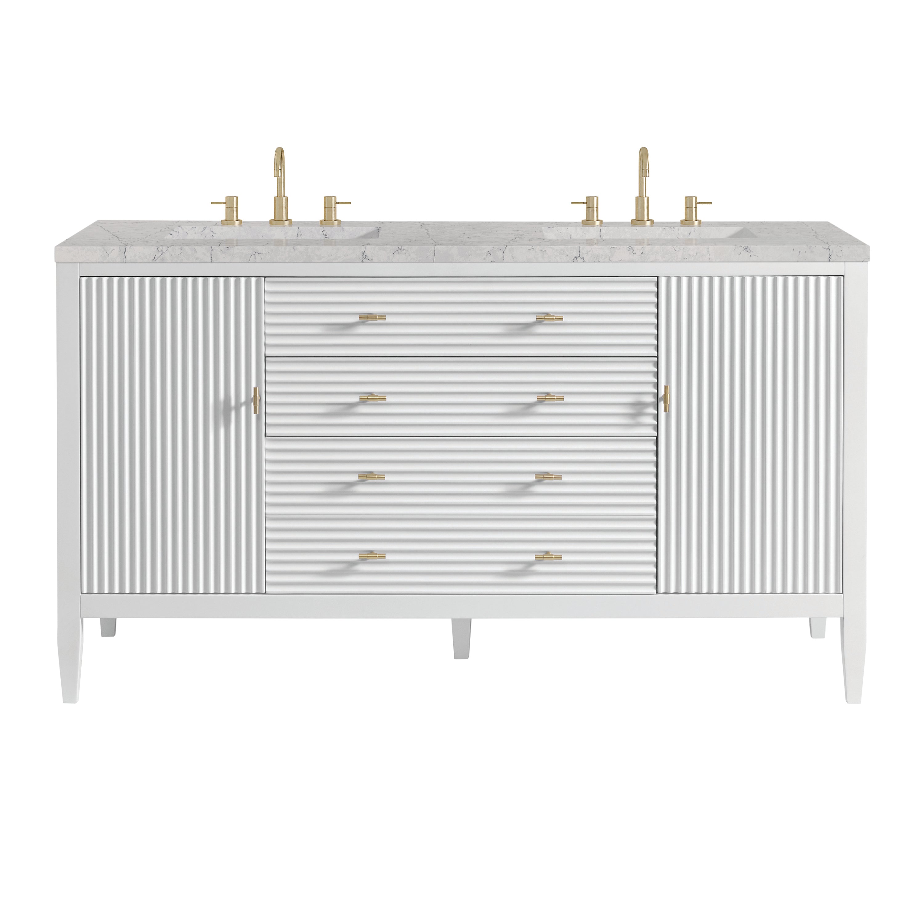 James Martin Vanities Myrrin 60" Double Vanity - Bright White