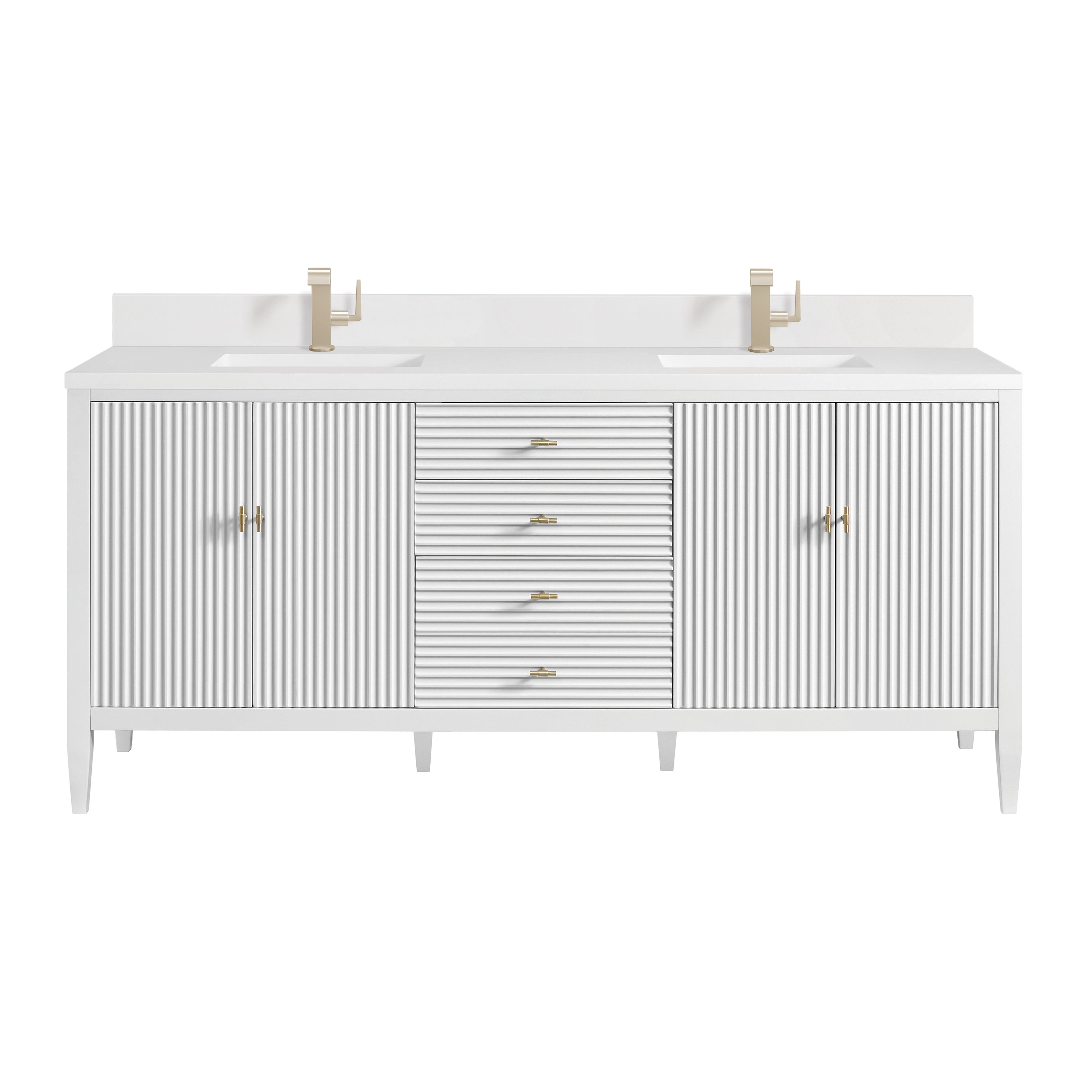 James Martin Vanities Myrrin 72" Double Vanity - Bright White