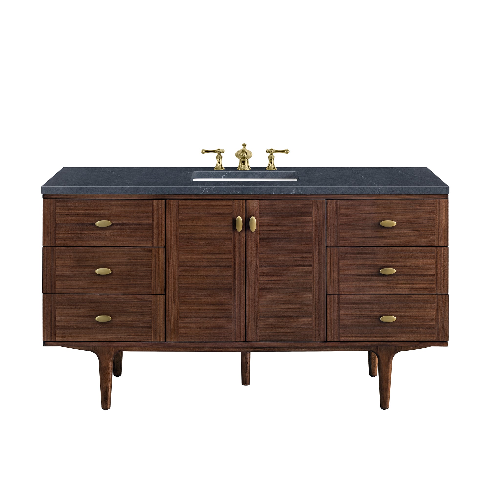 James Martin Vanities Amberly 60" Single Vanity - Mid-Century Walnut