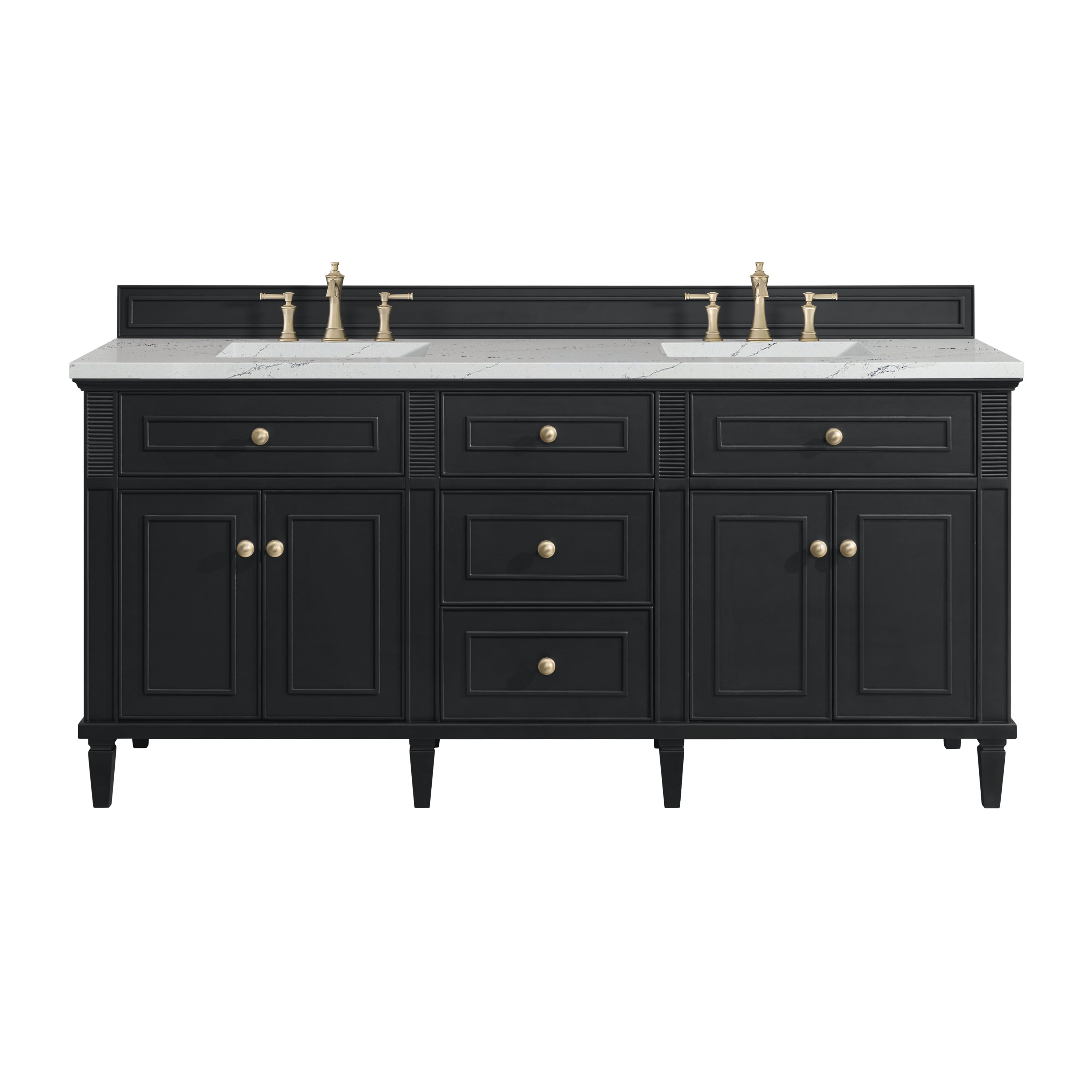 James Martin Vanities Lorelai 72" Double Vanity - Black Onyx