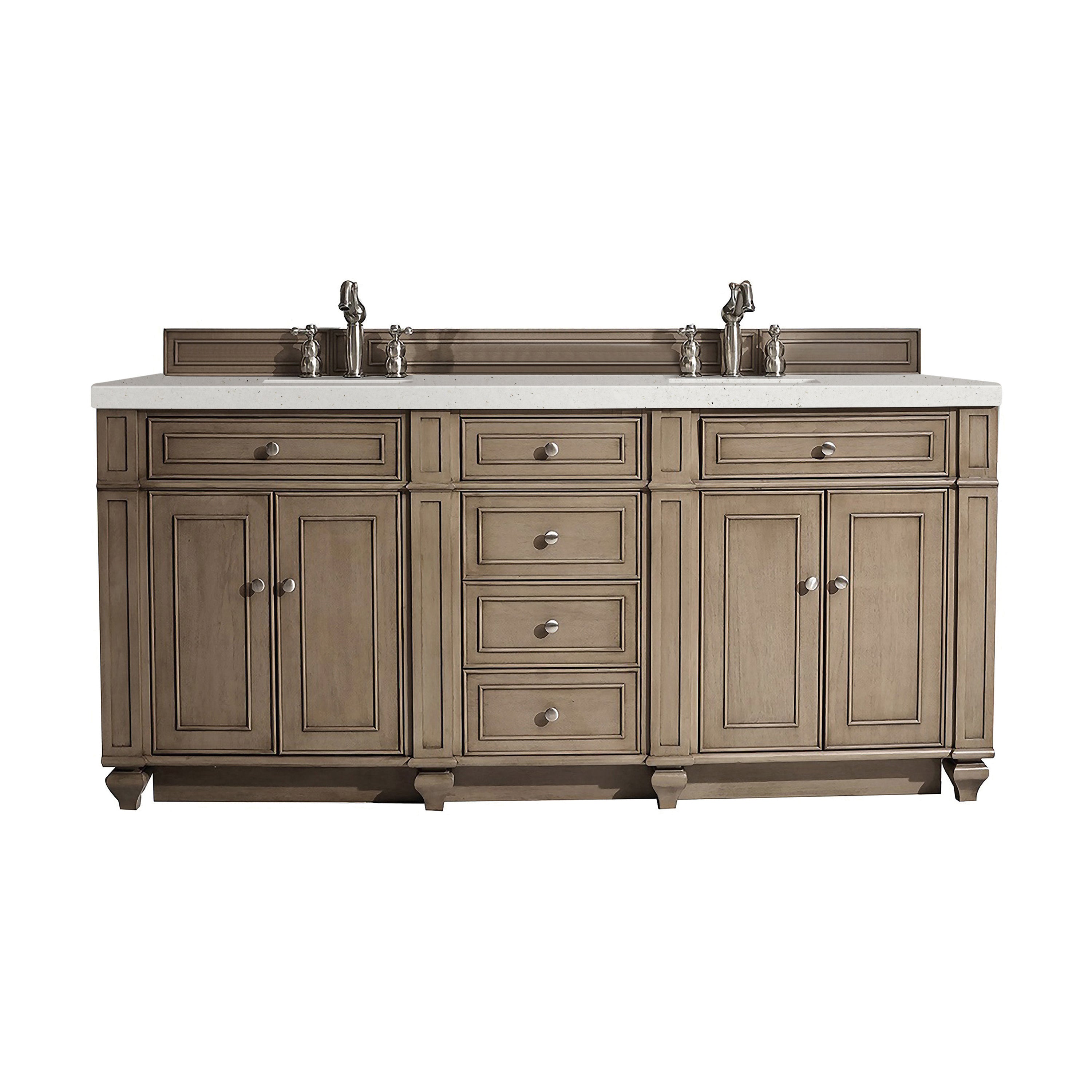James Martin Vanities Bristol 72" Double Vanity - Whitewashed Walnut