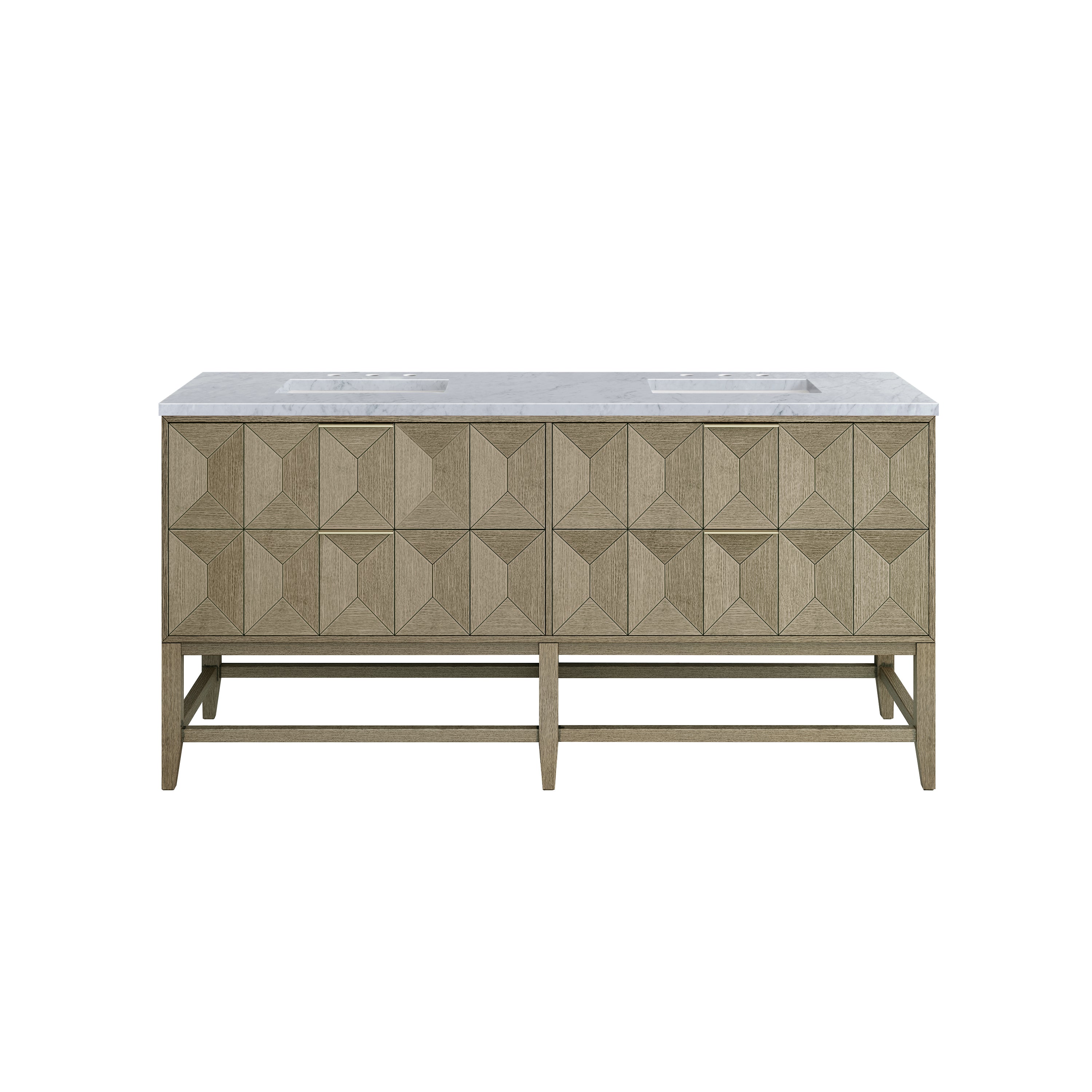 James Martin Vanities Emmeline 72" Double Vanity - Pebble Oak