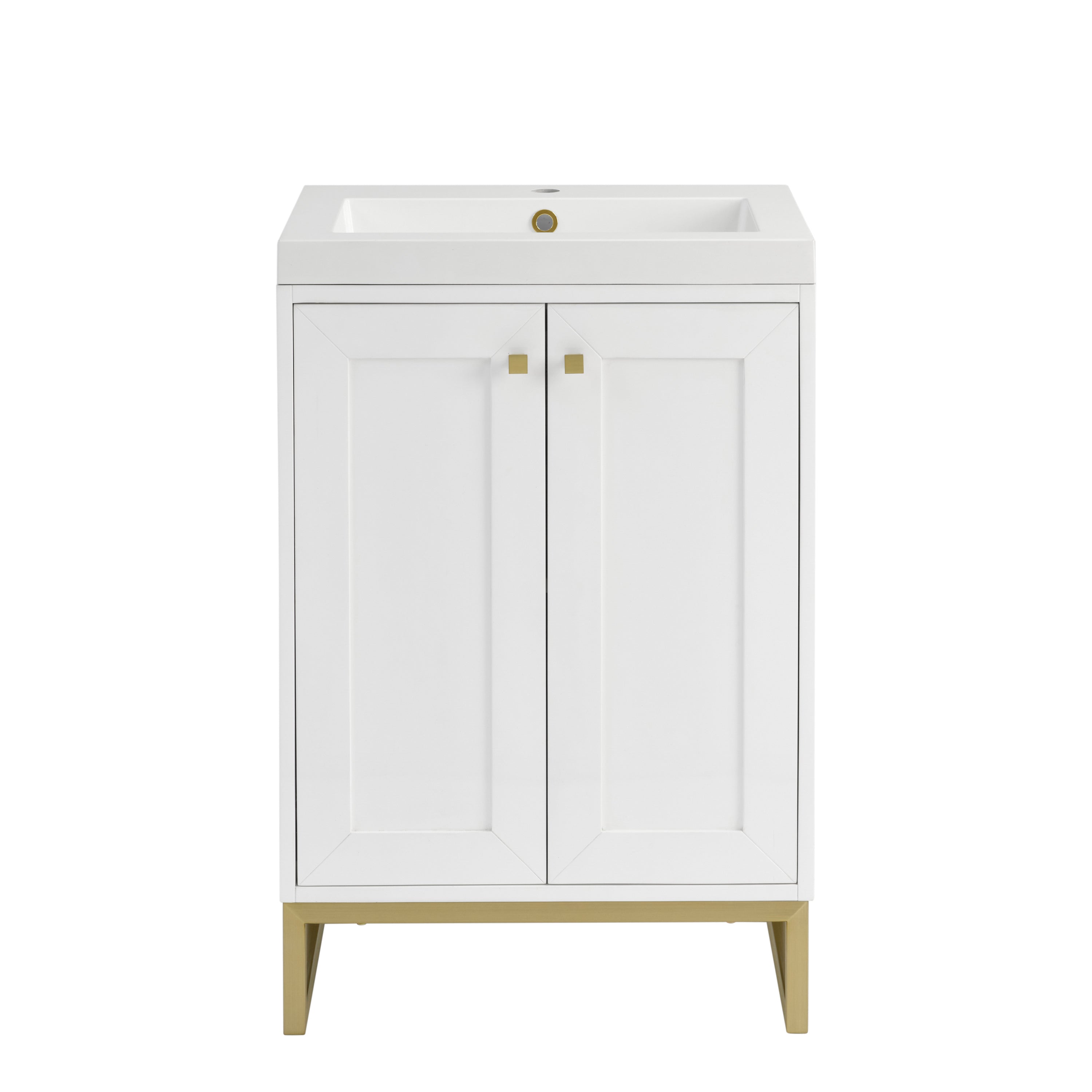 glossy white vanity