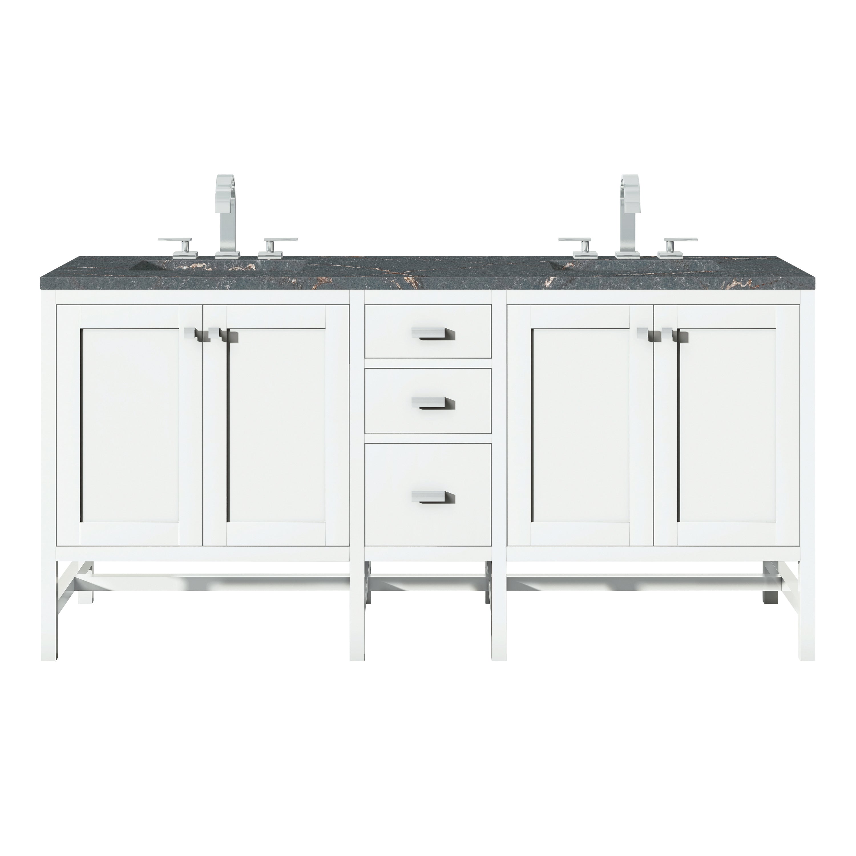 James Martin Vanities Addison 72" Double Vanity - Glossy White