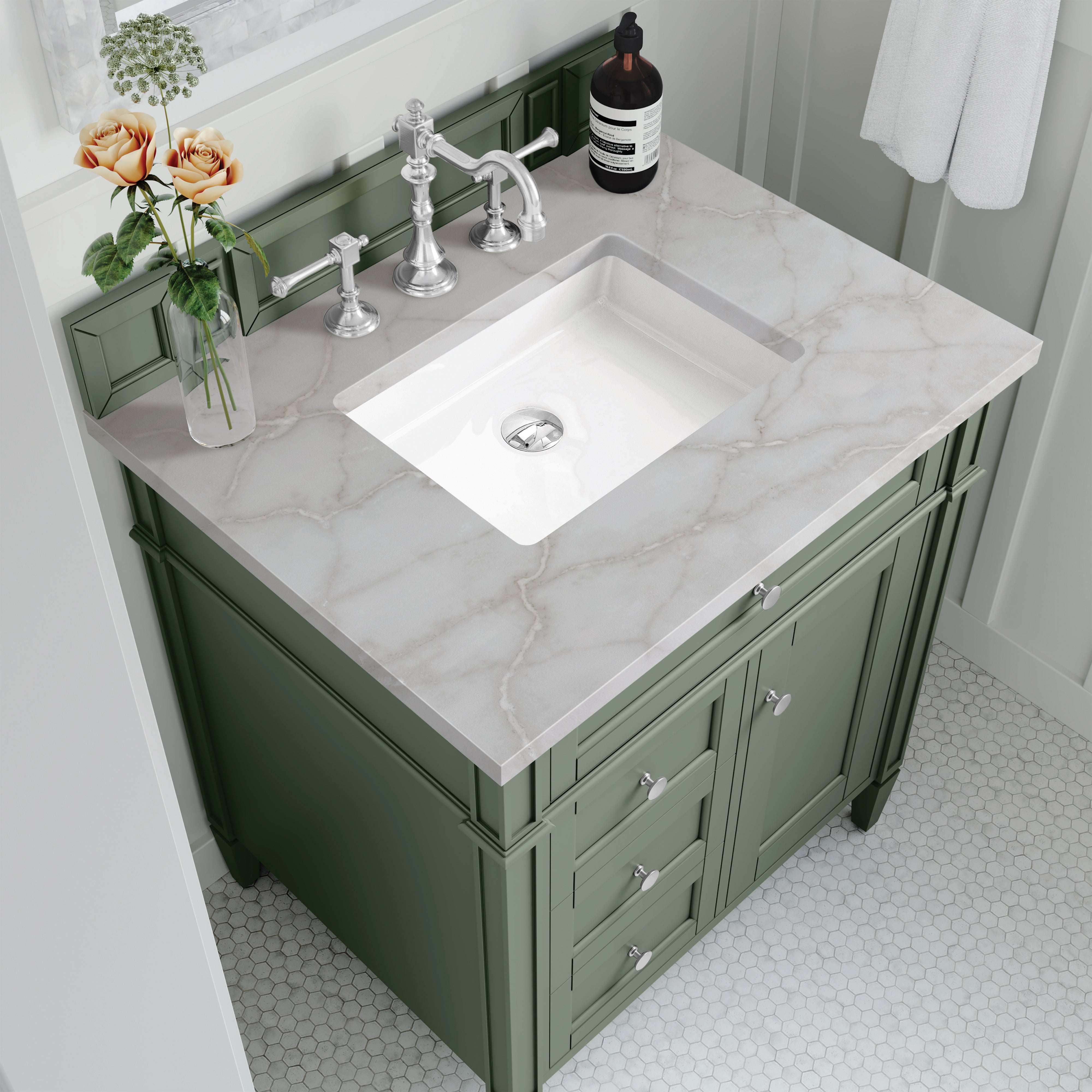 victorian silver top vanity