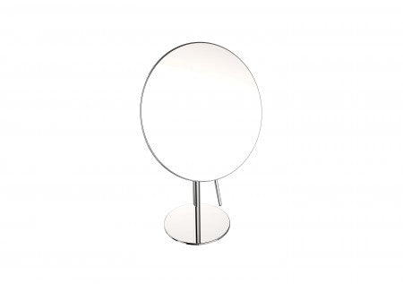 polished chrome round mirror