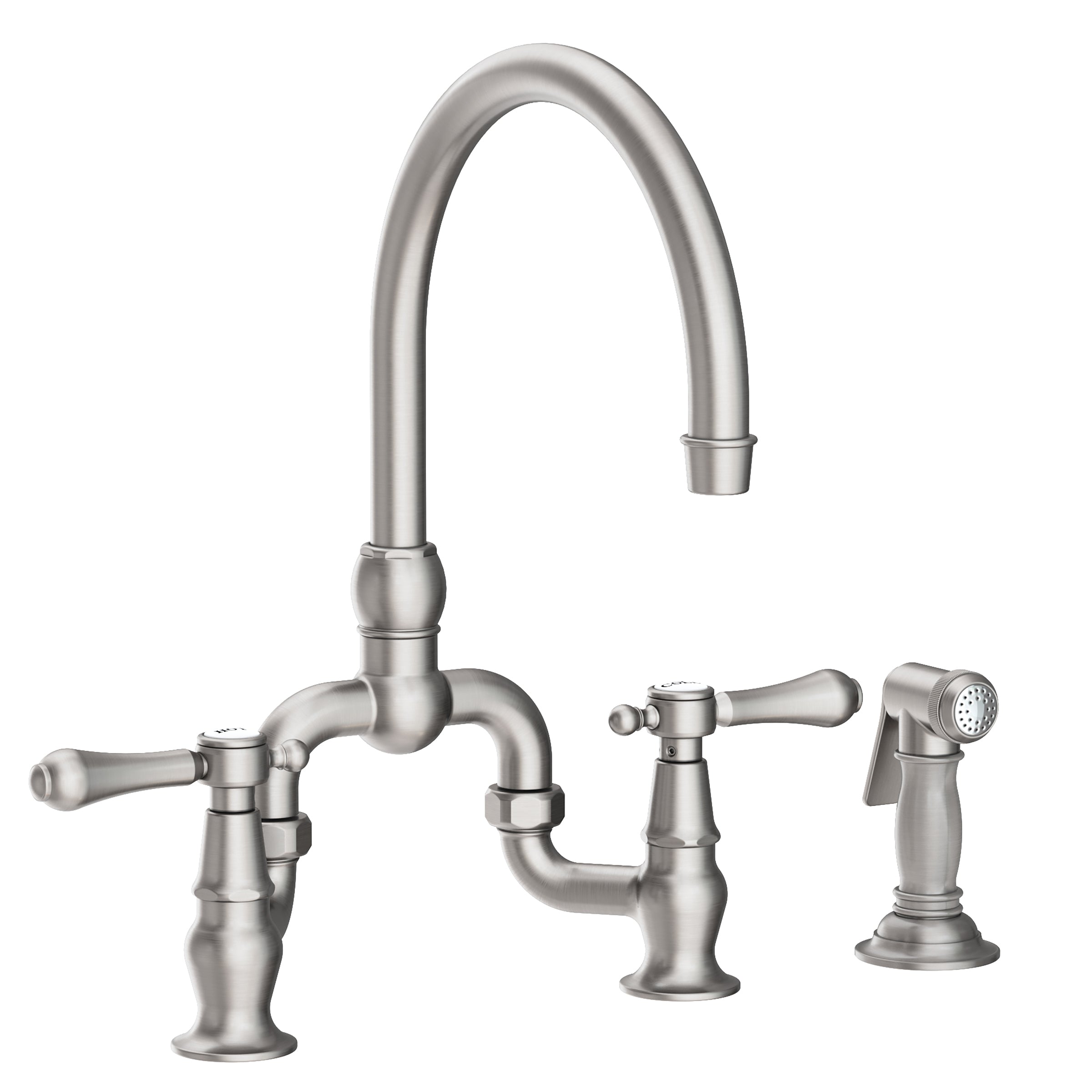 Newport Brass Chesterfield Kitchen Bridge Faucet with Side Spray