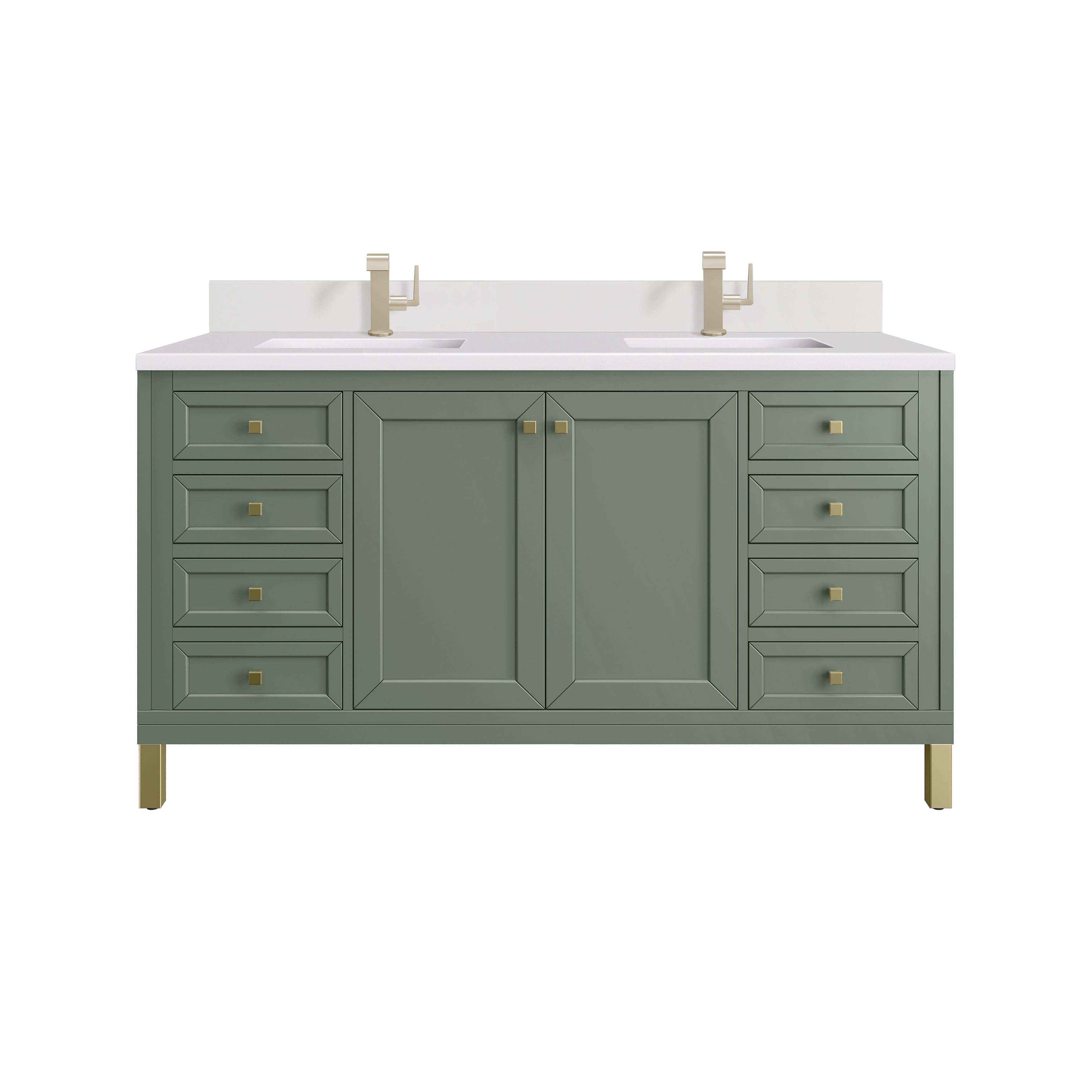 James Martin Vanities Chicago 60" Double Vanity - Smokey Celadon