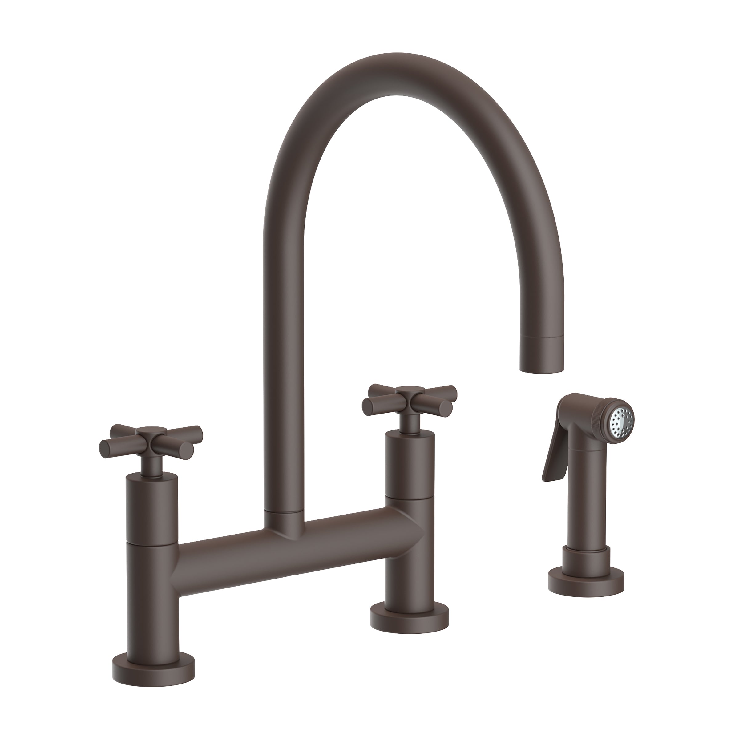 Newport Brass East Linear Kitchen Bridge Faucet with Side Spray