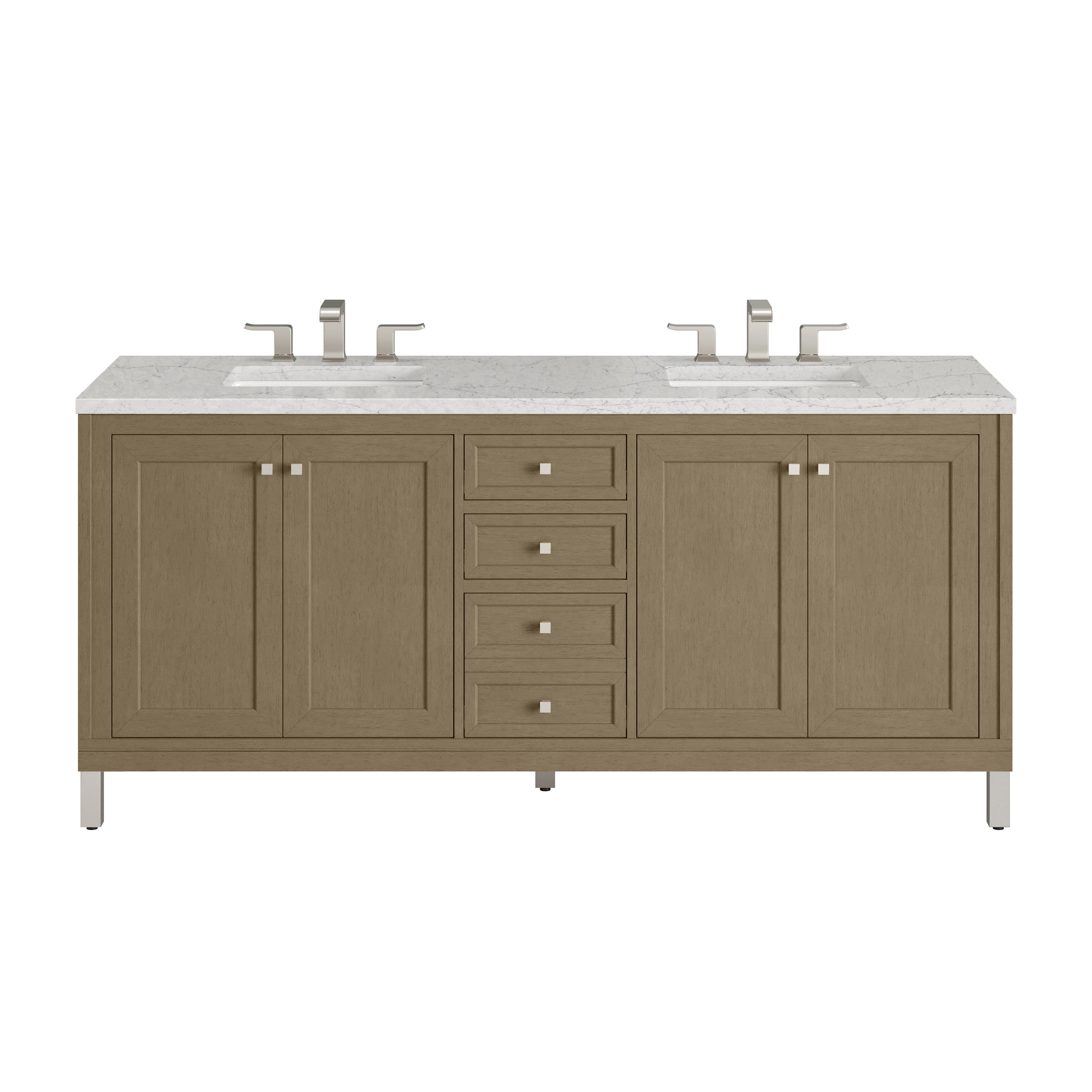 James Martin Vanities Chicago 72" Double Vanity - Walnut Whisper