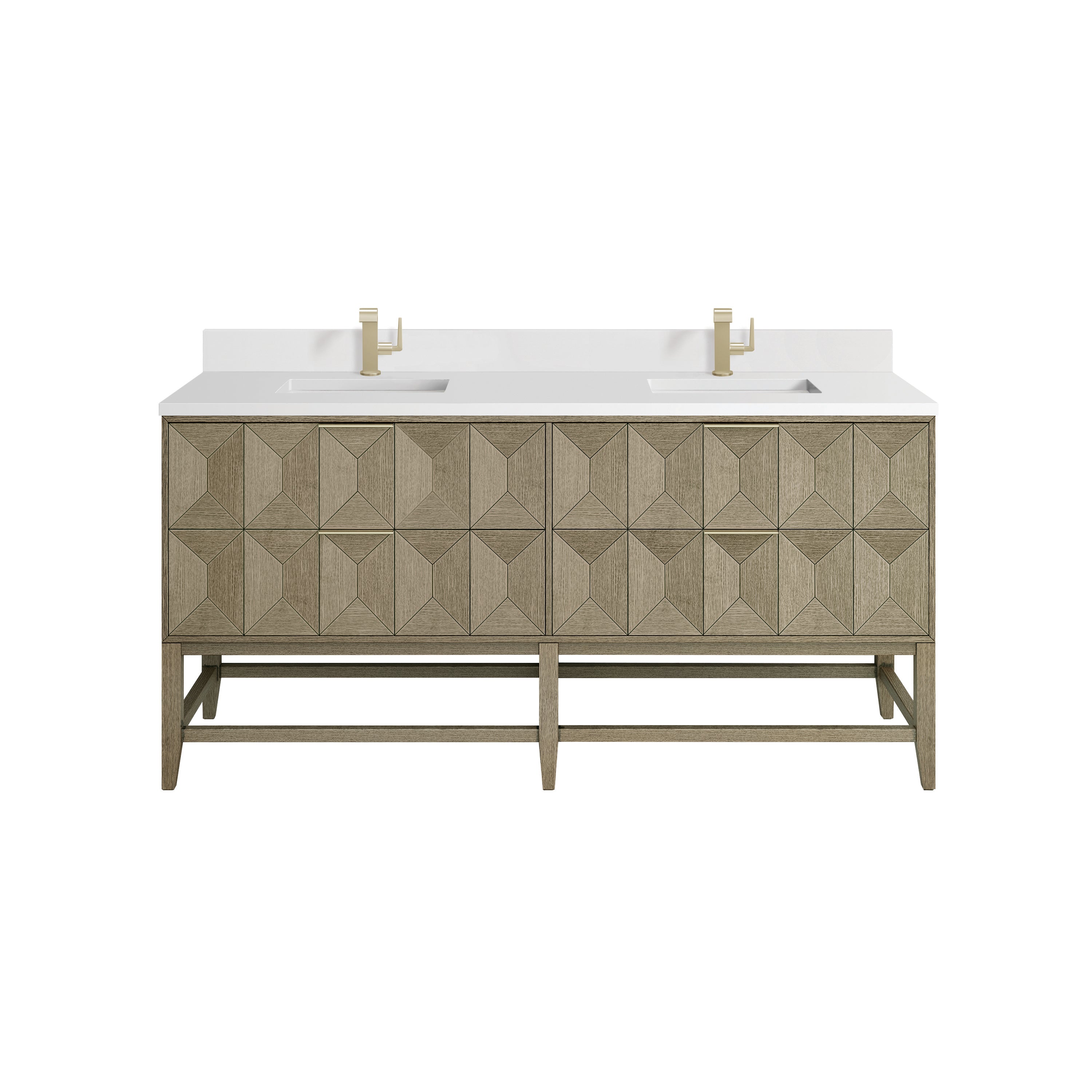 James Martin Vanities Emmeline 72" Double Vanity - Pebble Oak