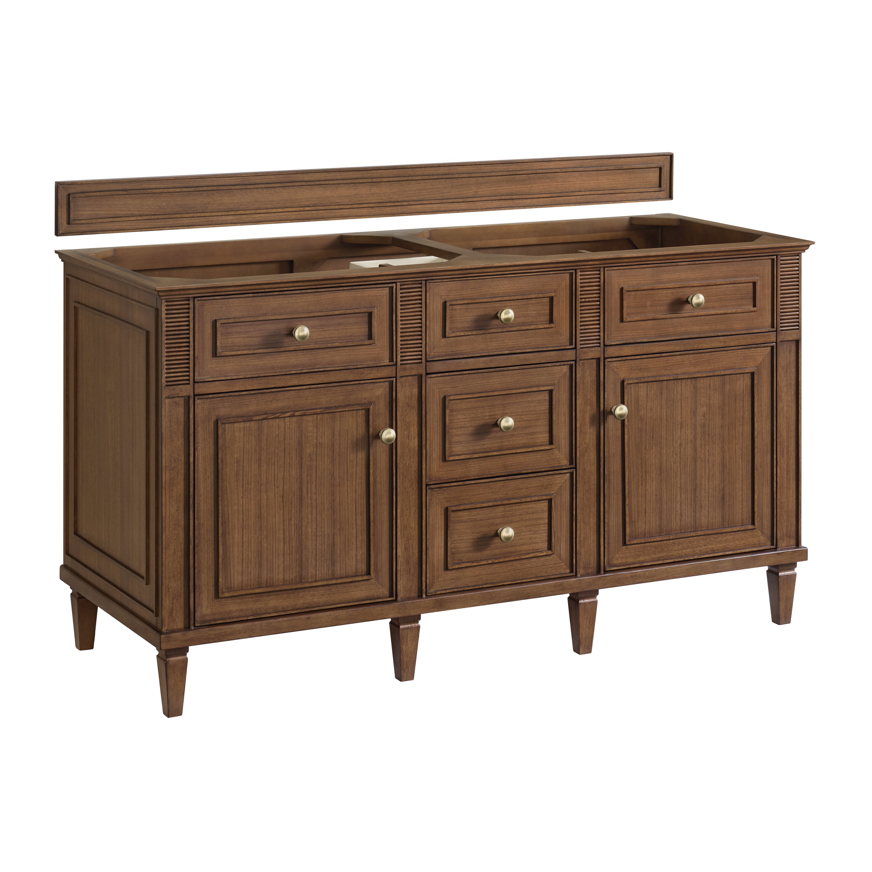 James Martin Vanities Lorelai 60" Double Vanity - Mid-Century Walnut