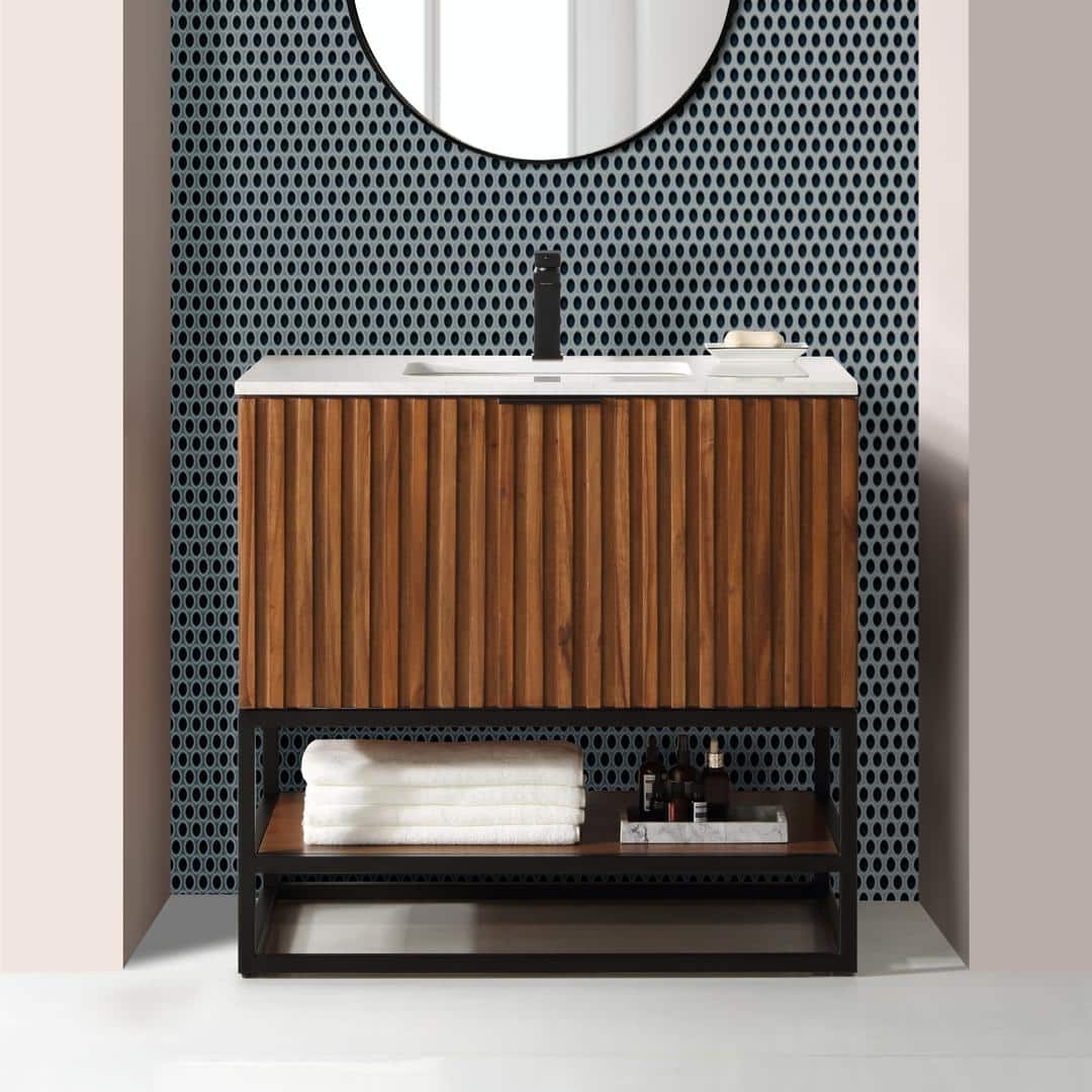 carrara marble vanity
