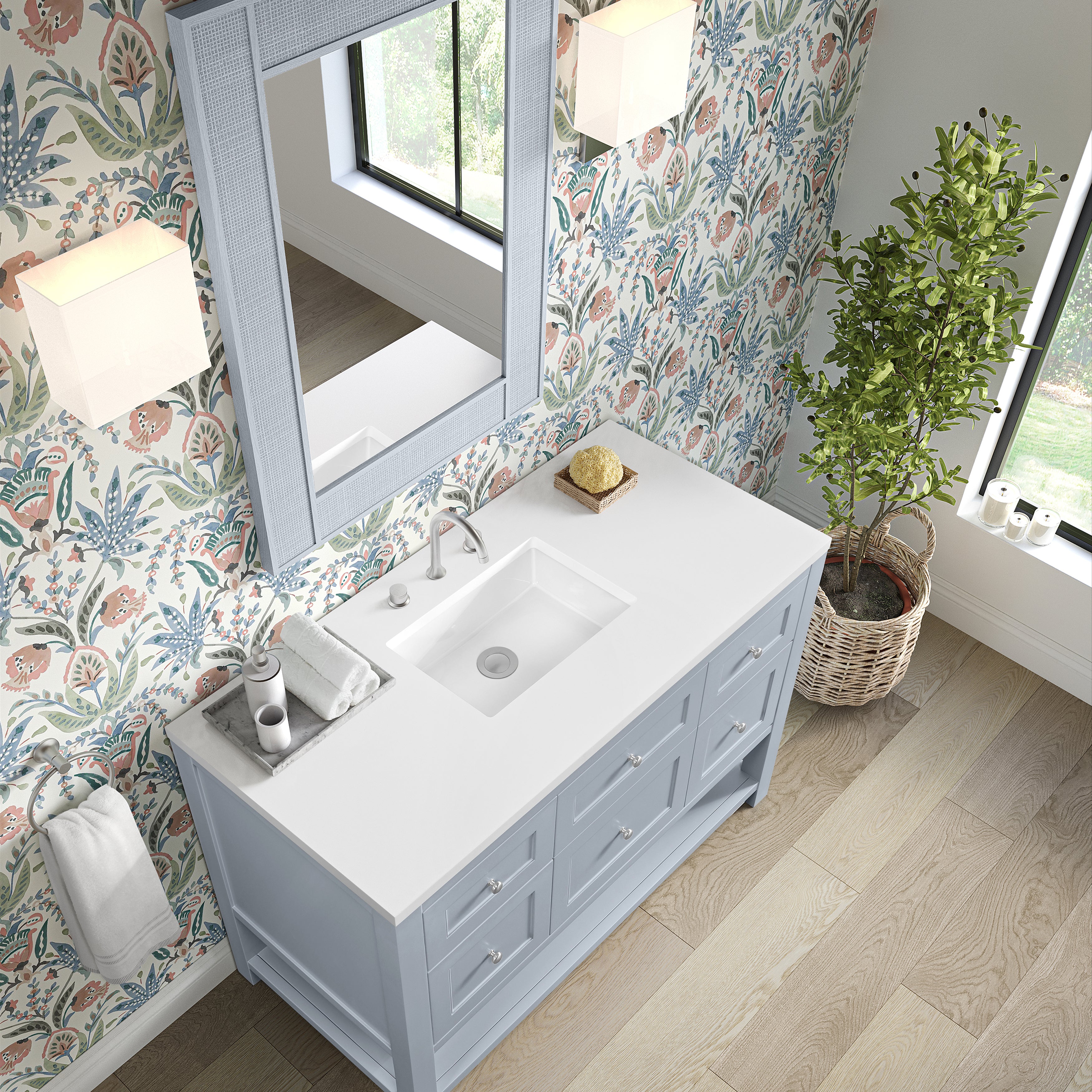 white zeus quartz top vanity