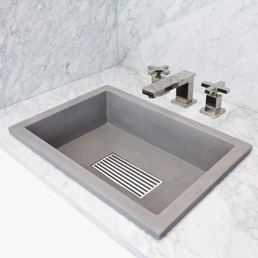 gray concrete sink